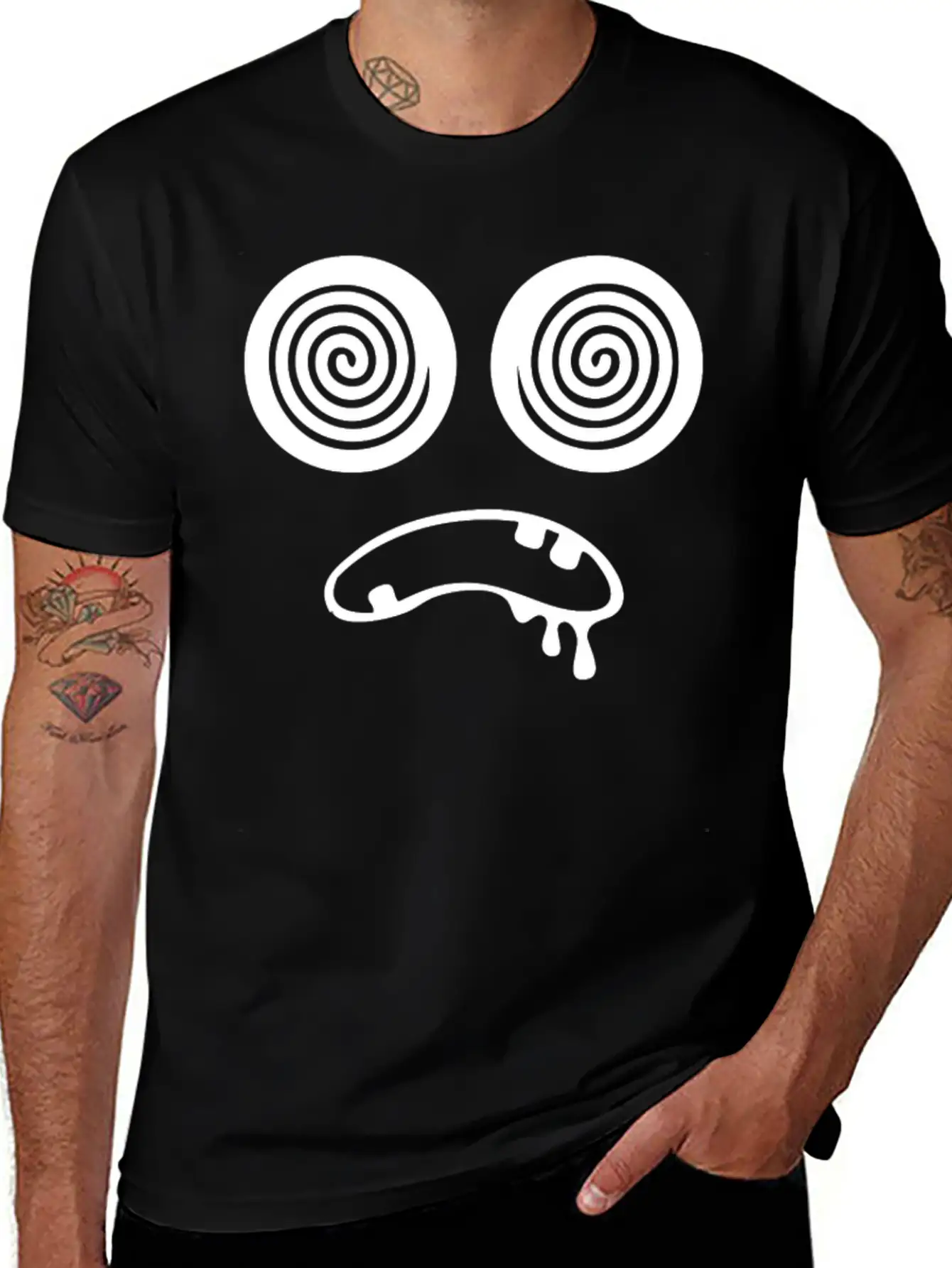 Trippy Hypnotic Drooling Monster Essential Unisex Summer Tee – Soft Cotton Casual Fit