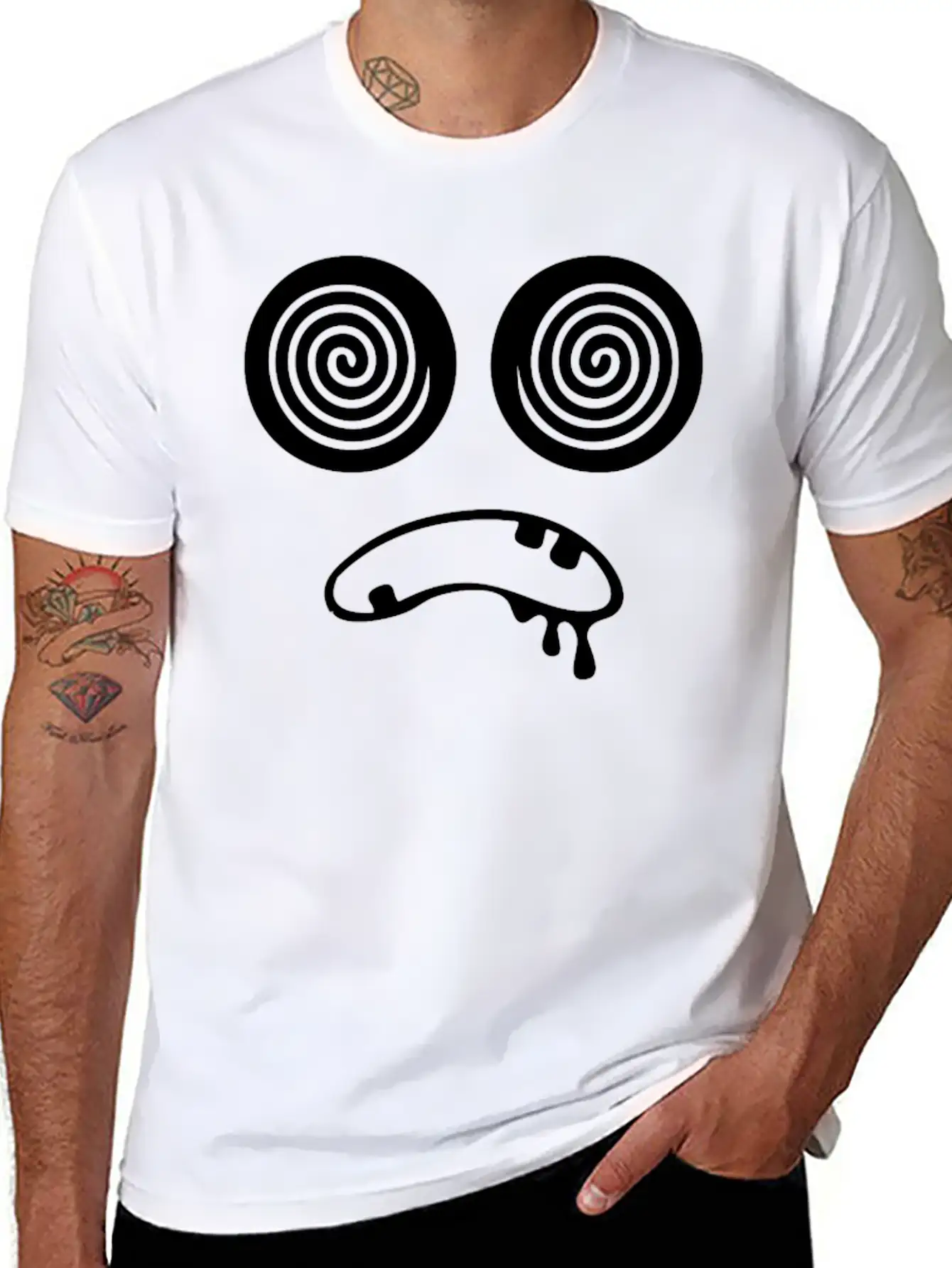 Trippy Hypnotic Drooling Monster Essential Unisex Summer Tee – Soft Cotton Casual Fit