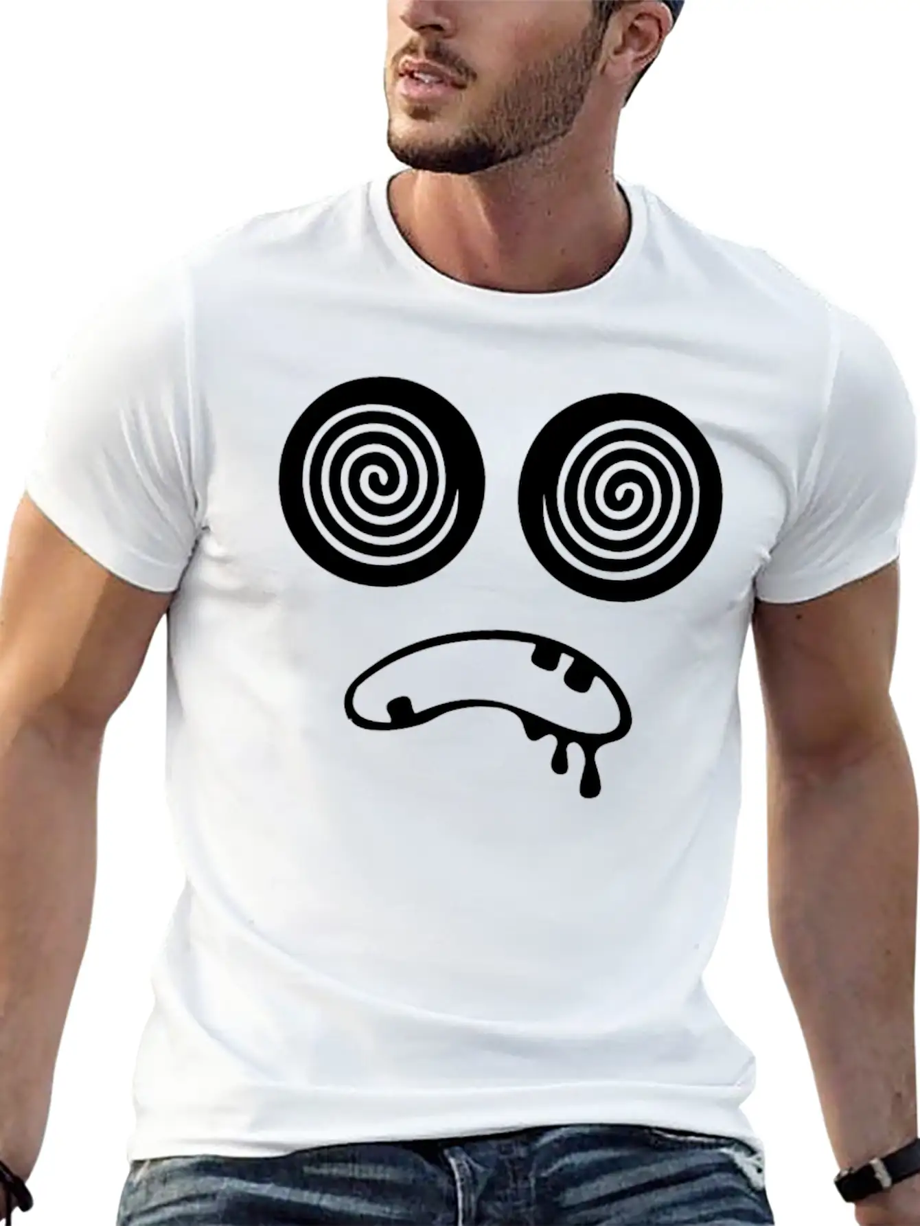Trippy Hypnotic Drooling Monster Essential Unisex Summer Tee – Soft Cotton Casual Fit