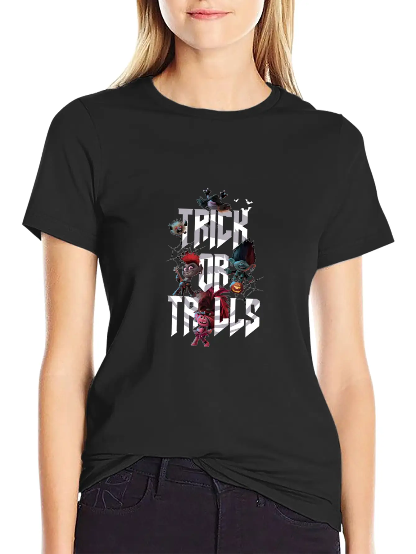 Trolls World Tour Trick Or Trolls Essential Unisex Summer Tee – Soft Cotton Casual Fit