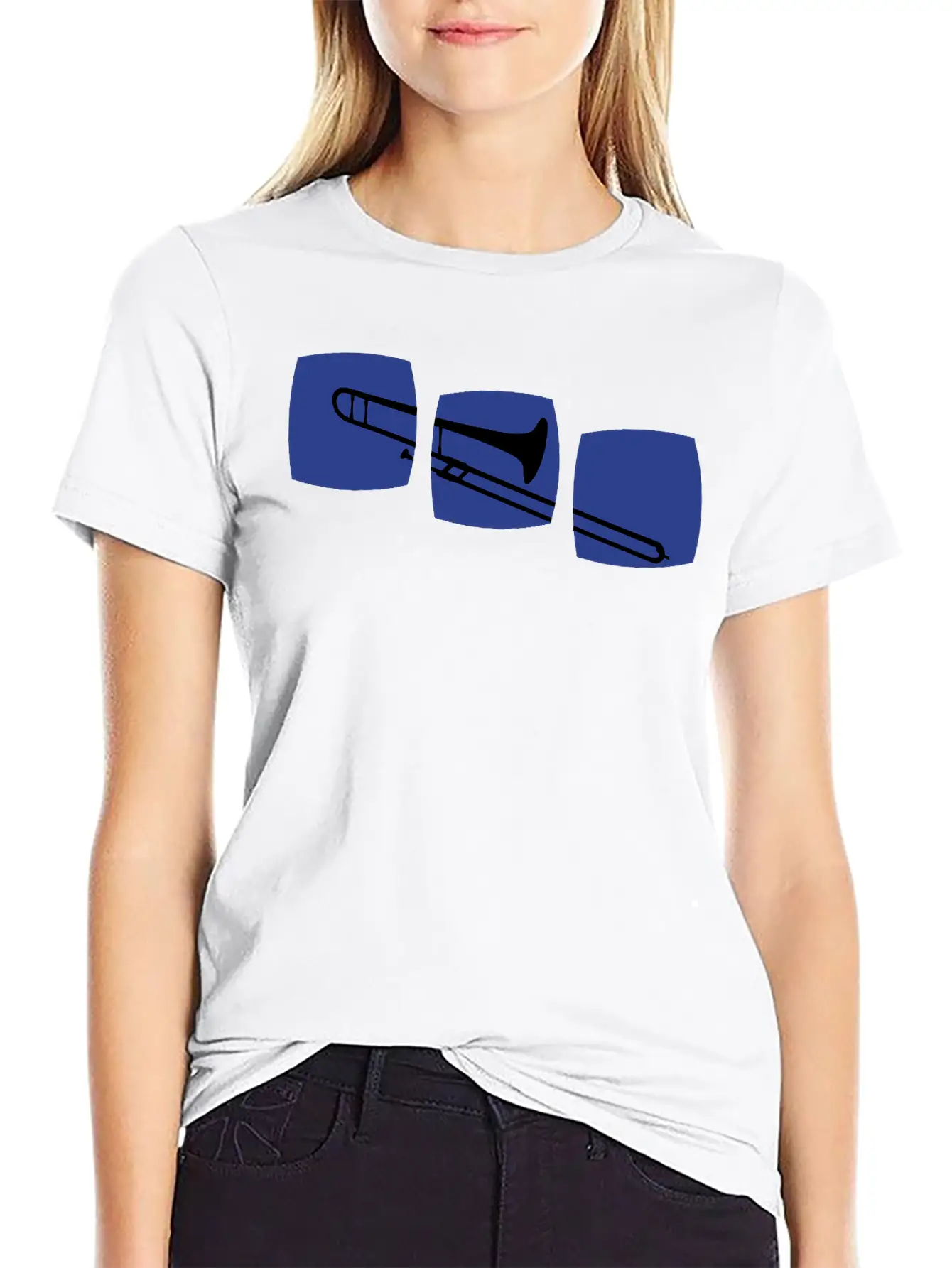 Trombone Trombone Motif Band Musicians, Jazz / Ska Essential Unisex Summer Tee – Soft Cotton Casual Fit
