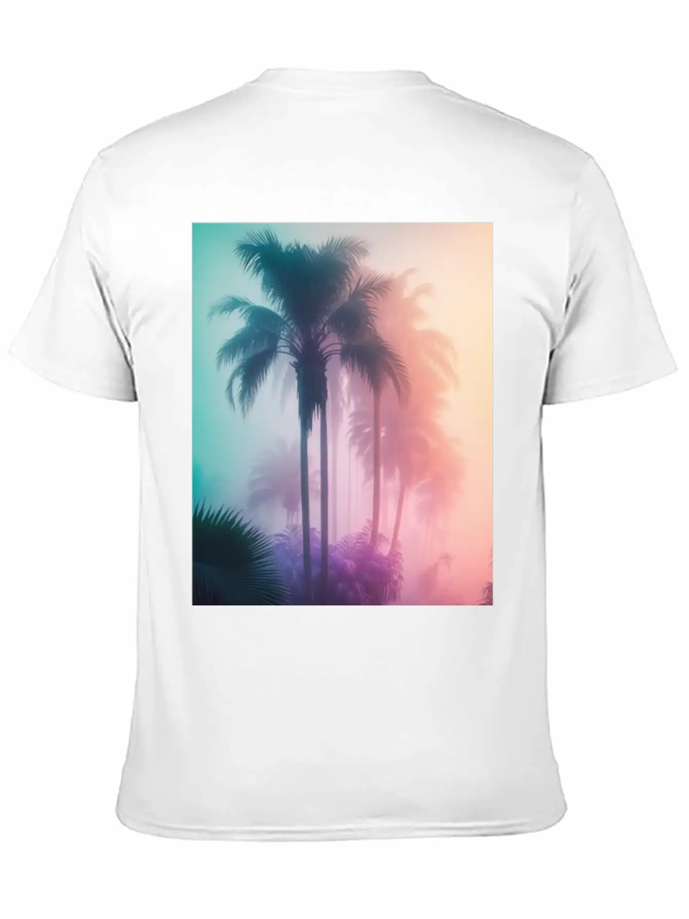 Tropical Beach Palm Trees 80s Sunrise Comfortable Minimalist Graphic Tee – Summer Style Essential