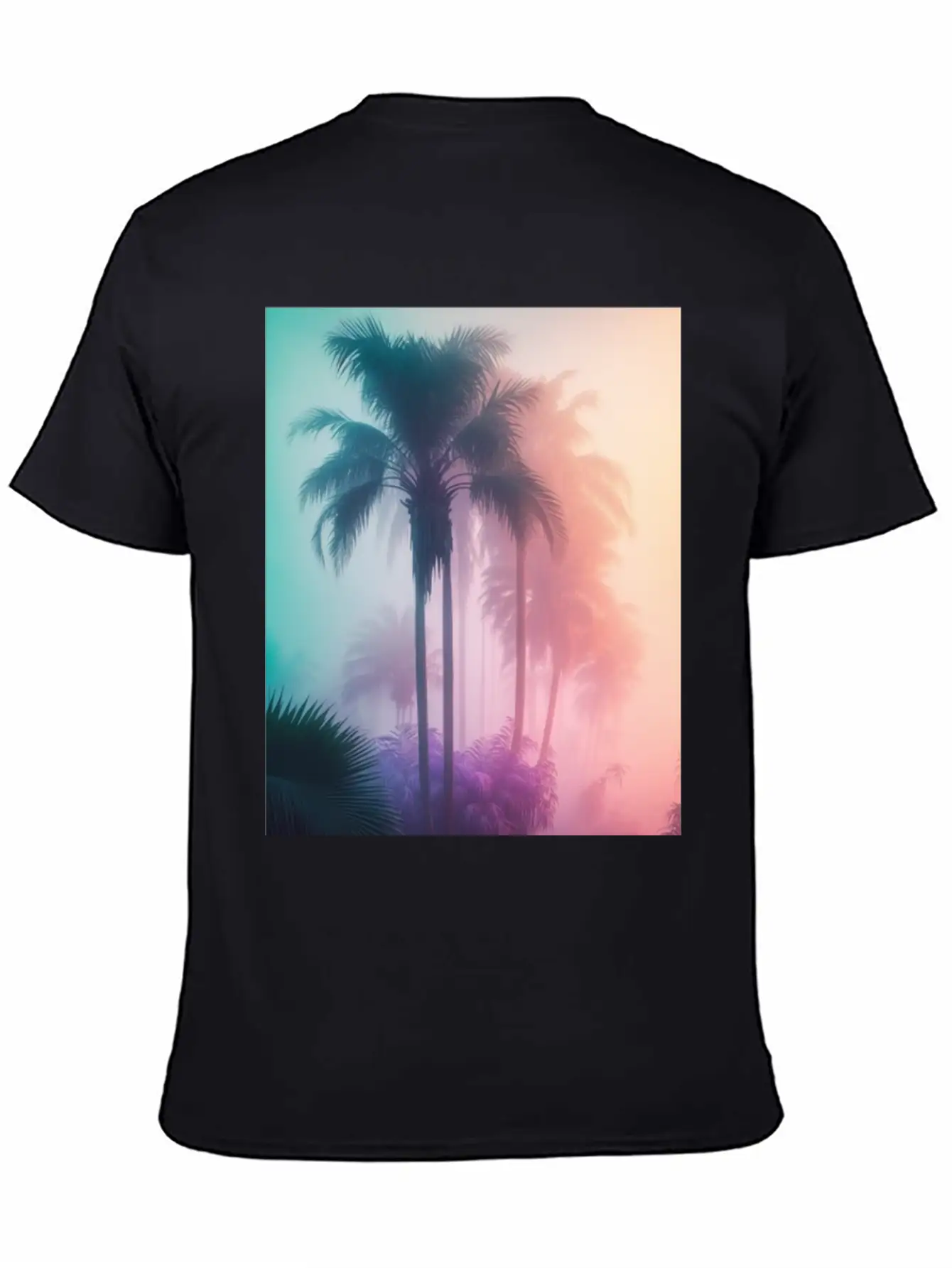 Tropical Beach Palm Trees 80s Sunrise Comfortable Minimalist Graphic Tee – Summer Style Essential