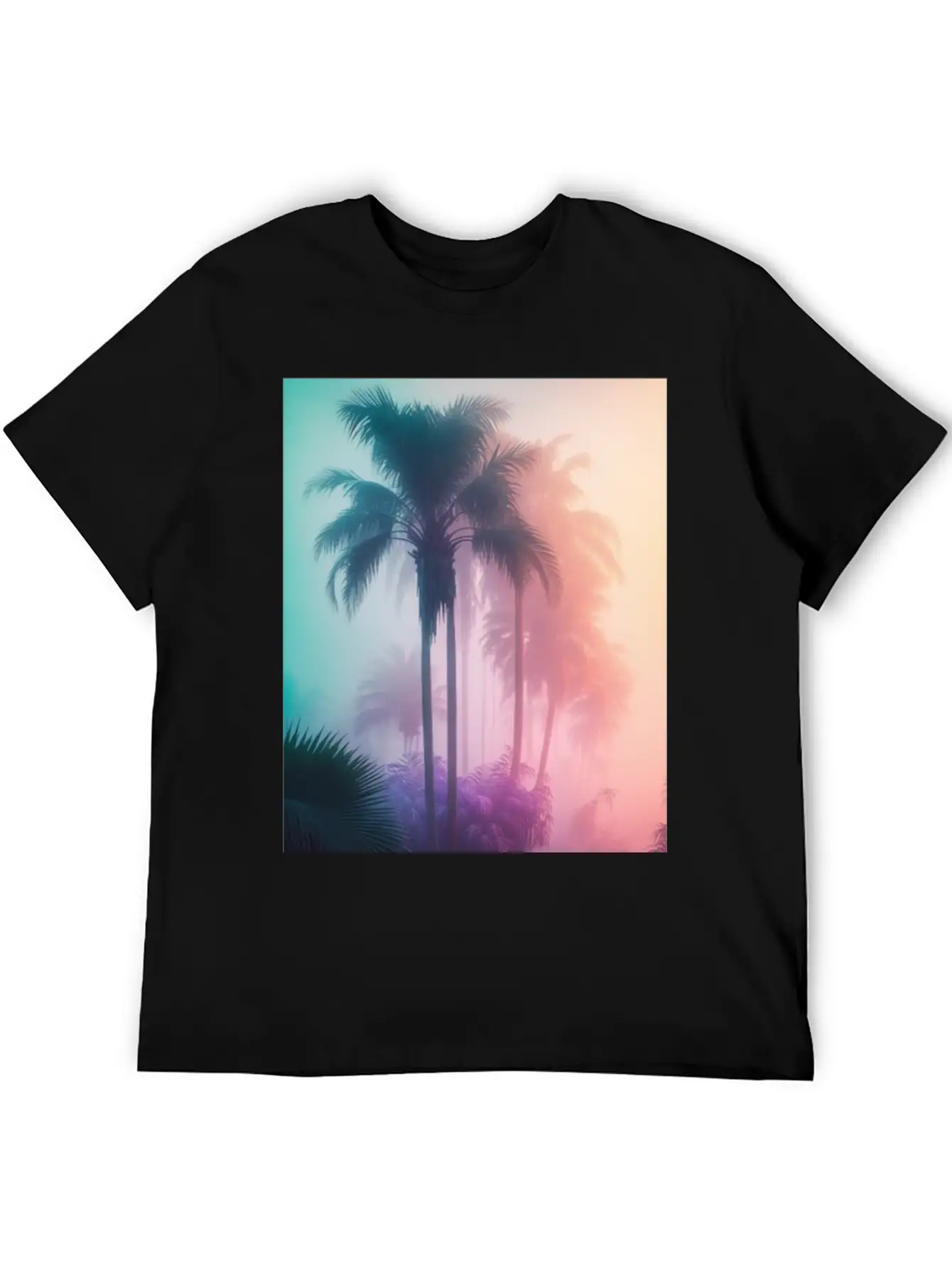 Tropical Beach Palm Trees 80s Sunrise Comfortable Minimalist Graphic Tee – Summer Style Essential