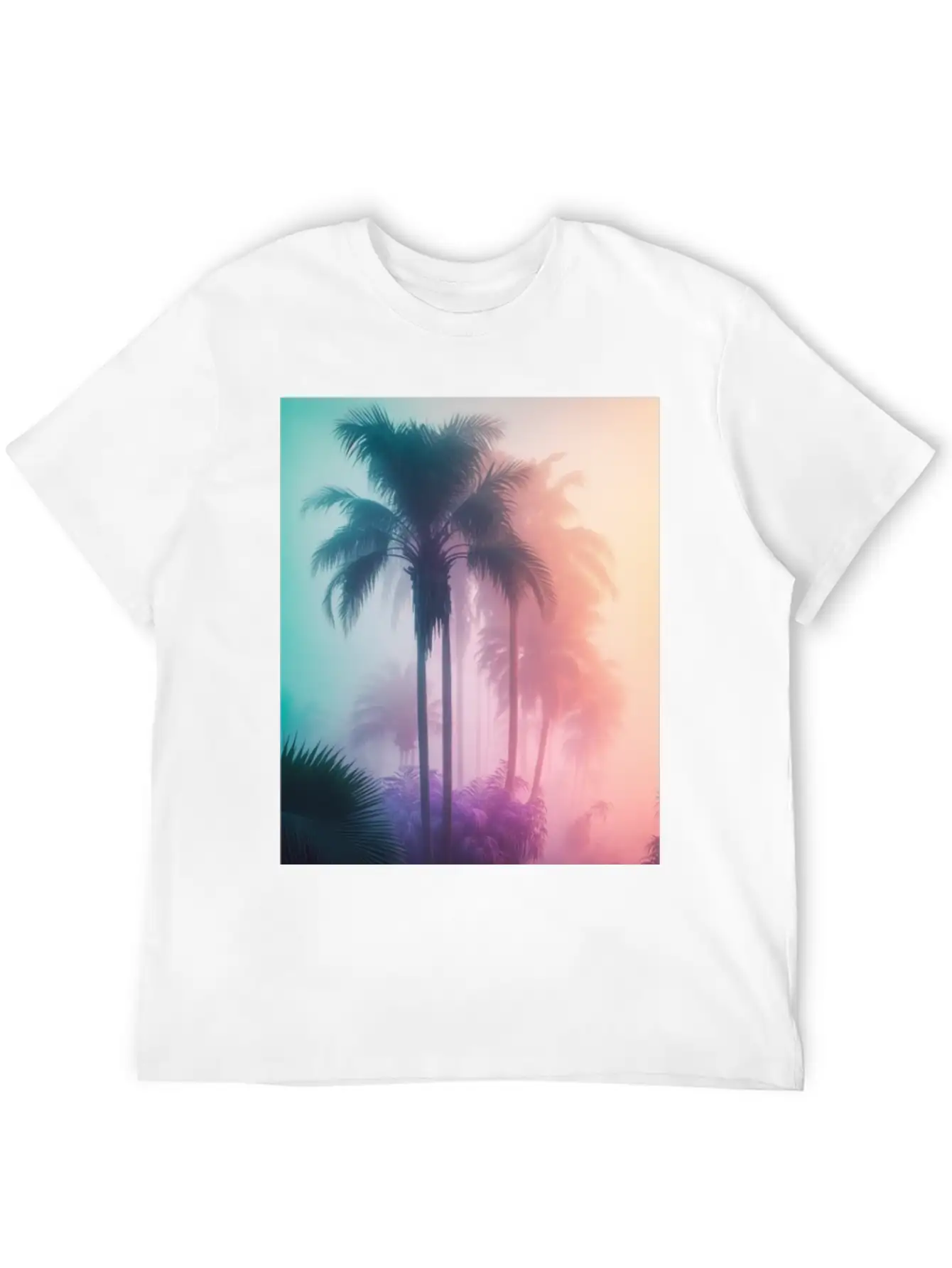 Tropical Beach Palm Trees 80s Sunrise Comfortable Minimalist Graphic Tee – Summer Style Essential