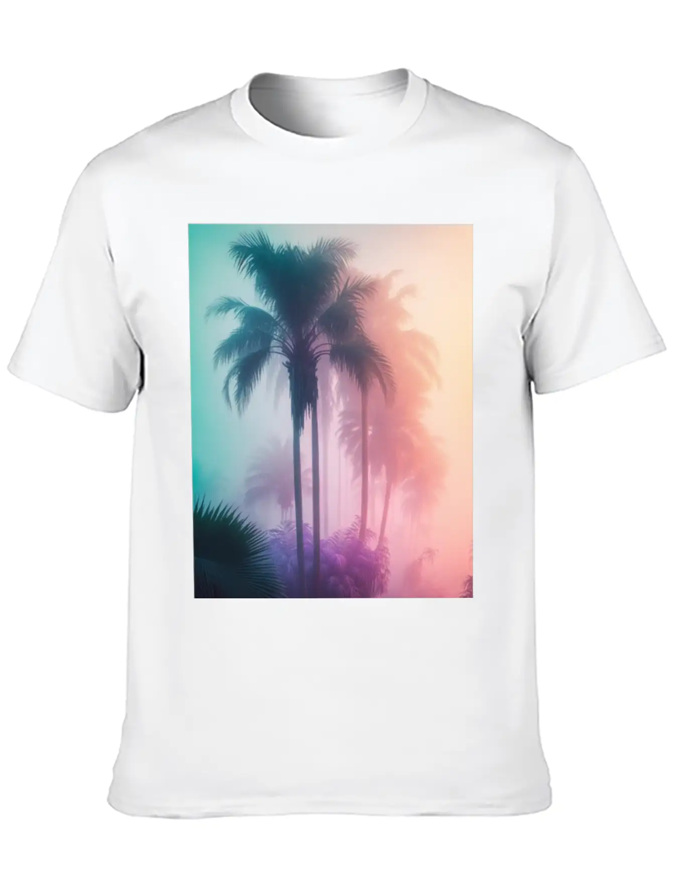 Tropical Beach Palm Trees 80s Sunrise Comfortable Minimalist Graphic Tee – Summer Style Essential