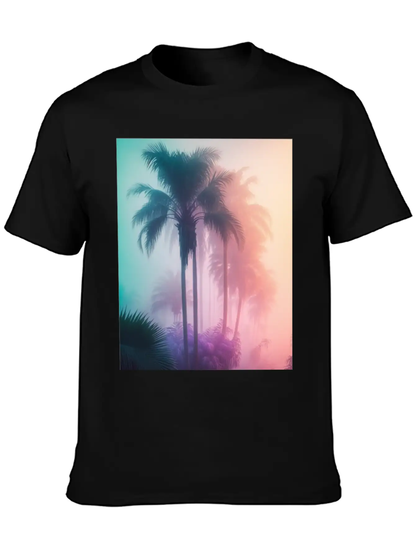 Tropical Beach Palm Trees 80s Sunrise Comfortable Minimalist Graphic Tee – Summer Style Essential