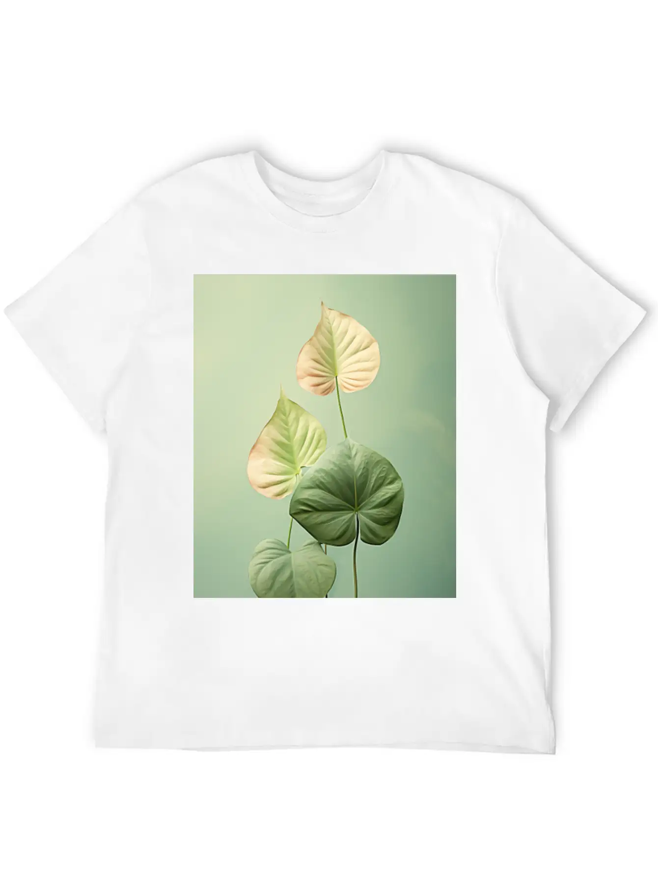 Tropical Leaves In A Modern Minimalist Style Flora Comfortable Minimalist Graphic Tee – Summer Style Essential