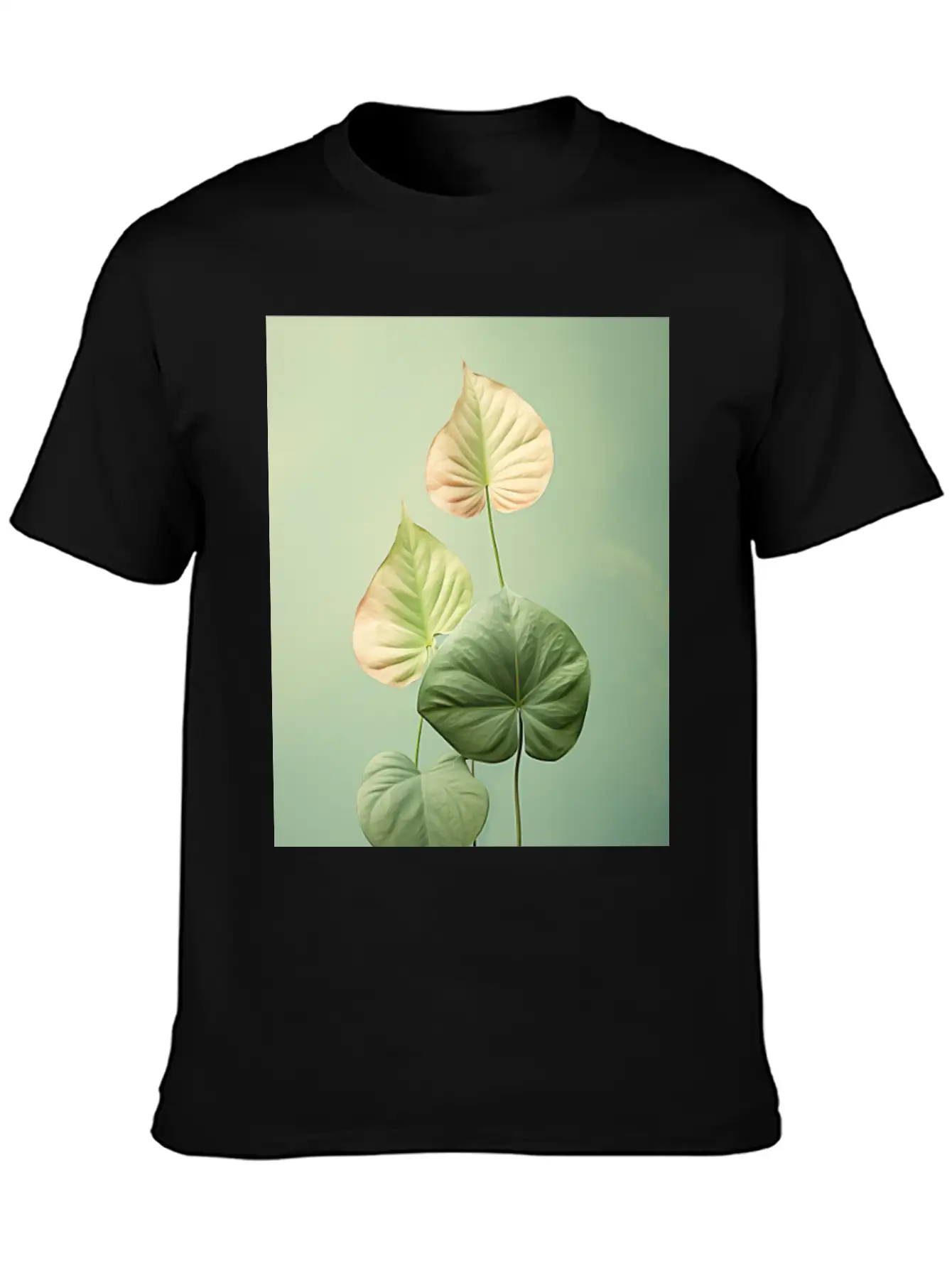 Tropical Leaves In A Modern Minimalist Style Flora Comfortable Minimalist Graphic Tee – Summer Style Essential