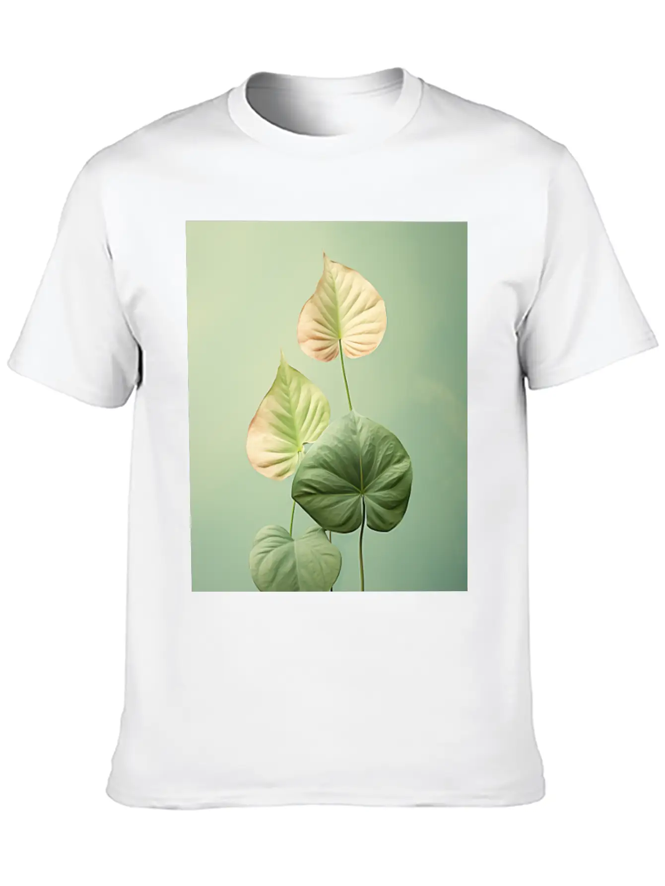 Tropical Leaves In A Modern Minimalist Style Flora Comfortable Minimalist Graphic Tee – Summer Style Essential