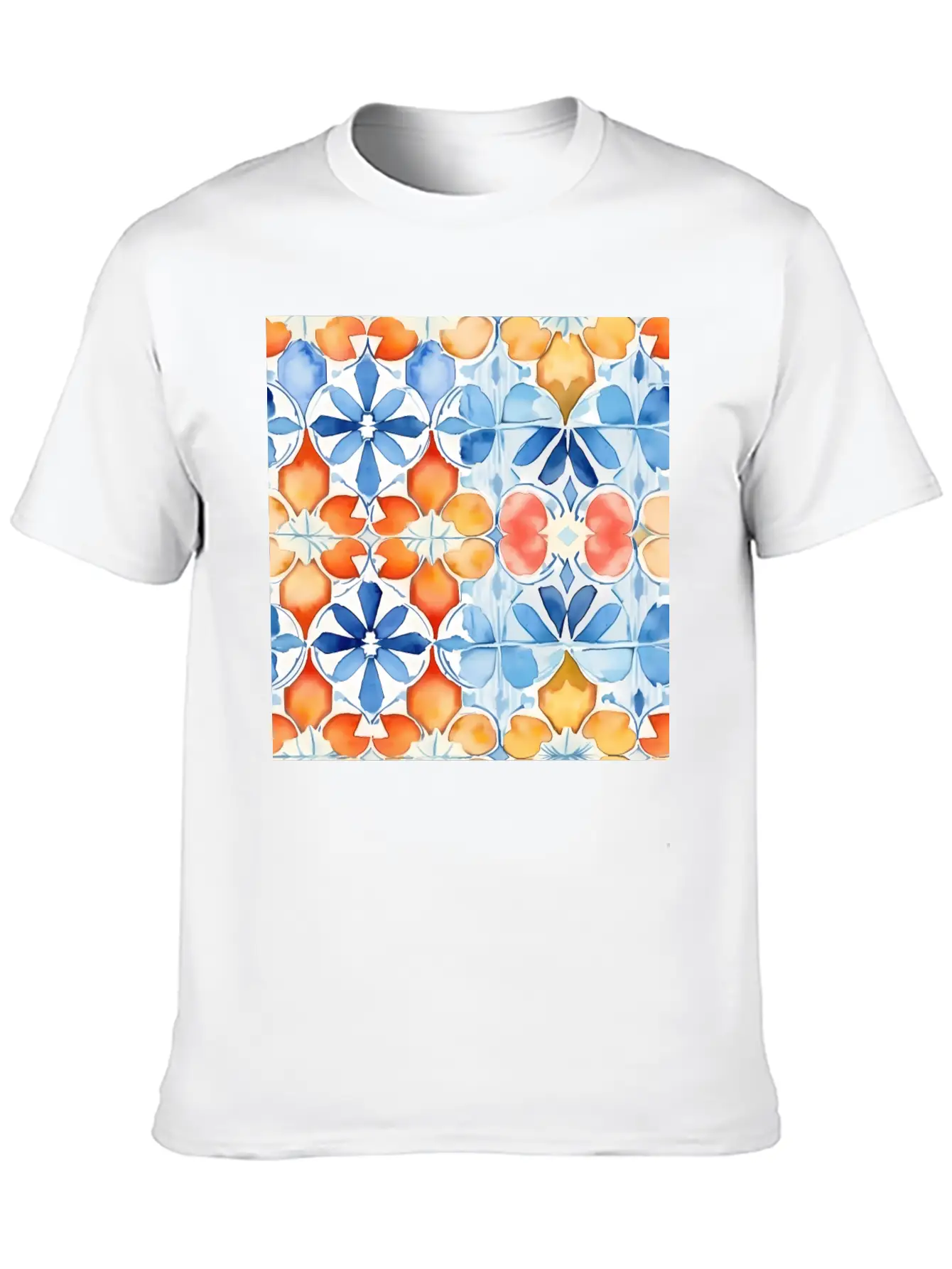 Tropical Mirage Detailed SummerTile Collection 001 Essential Unisex Summer Tee – Soft Cotton Casual Fit