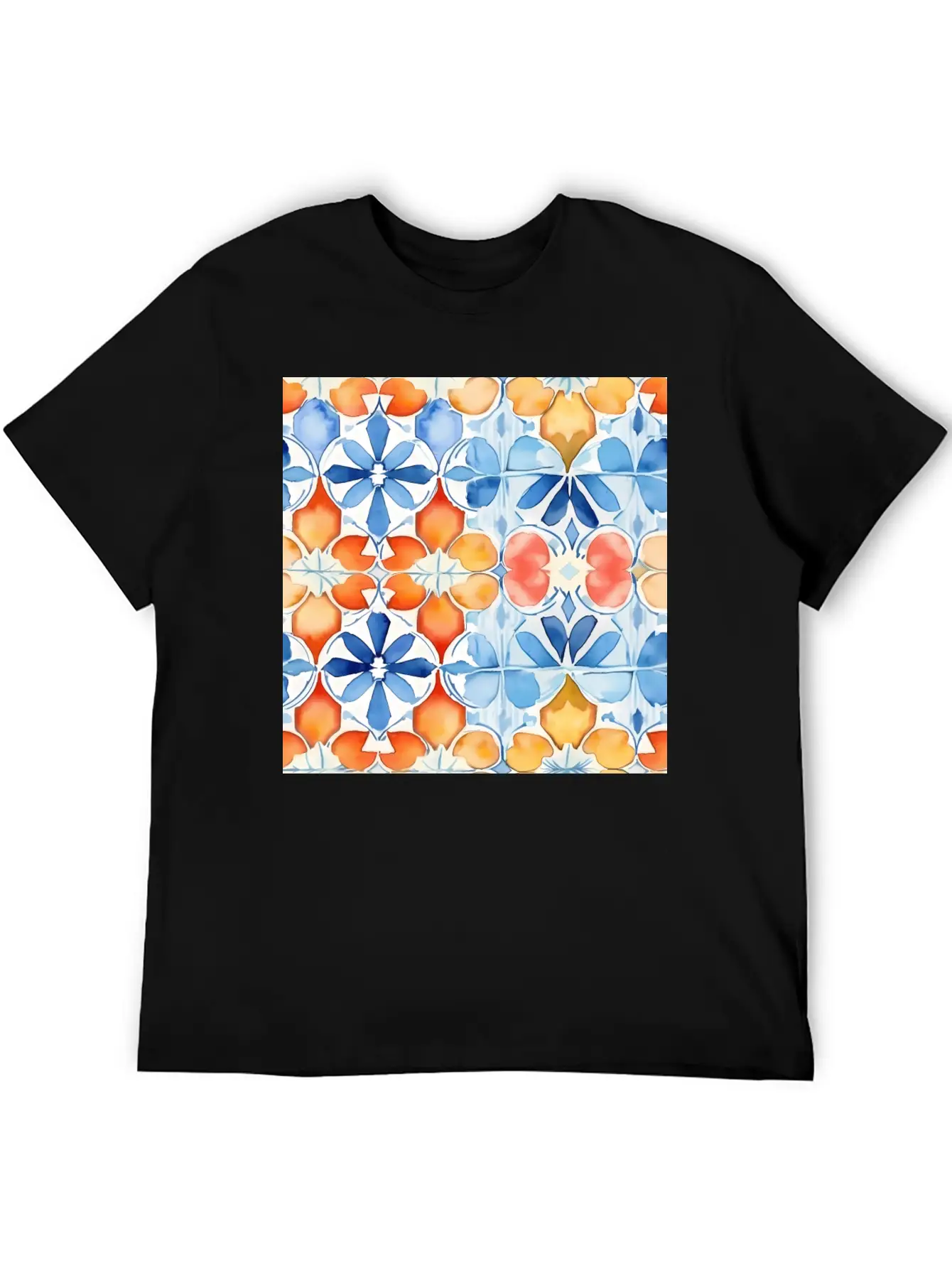 Tropical Mirage Detailed SummerTile Collection 001 Essential Unisex Summer Tee – Soft Cotton Casual Fit