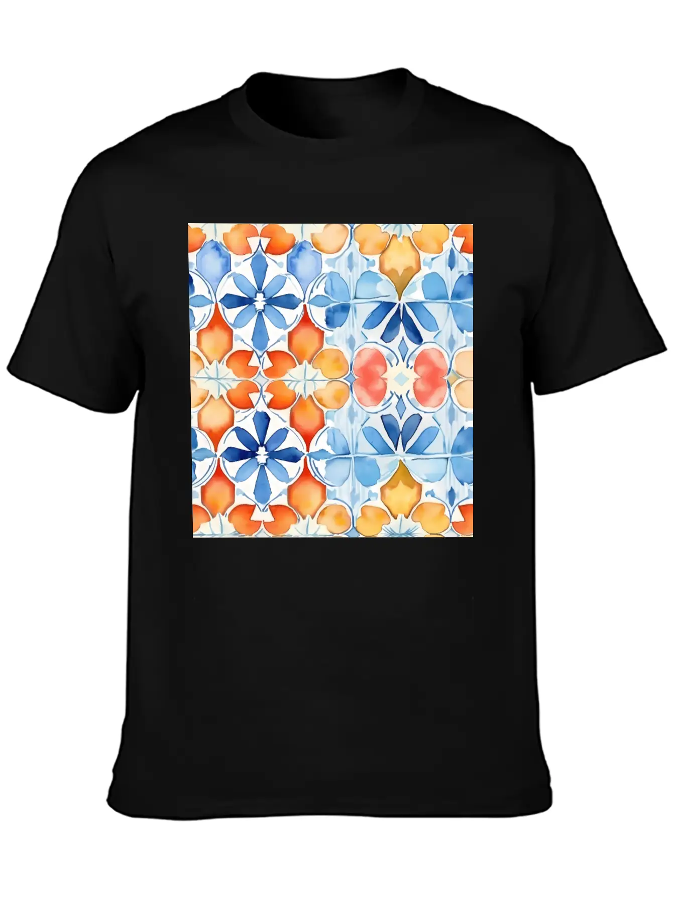 Tropical Mirage Detailed SummerTile Collection 001 Essential Unisex Summer Tee – Soft Cotton Casual Fit