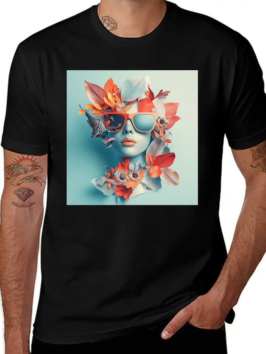 Tropical Sunglass Bloom Stylish Everyday T-Shirt – Unisex Basic Cotton Tee