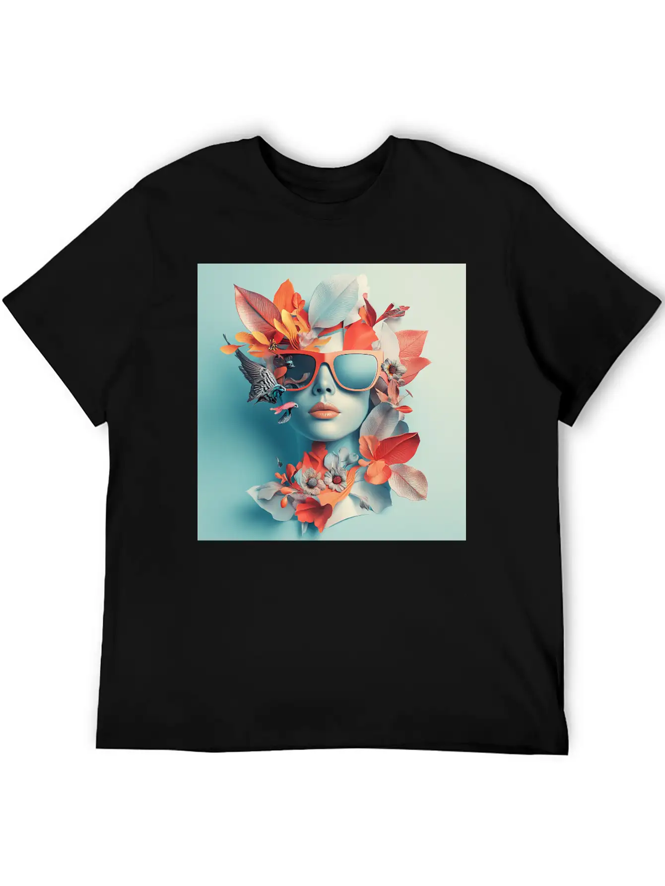 Tropical Sunglass Bloom Stylish Everyday T-Shirt – Unisex Basic Cotton Tee
