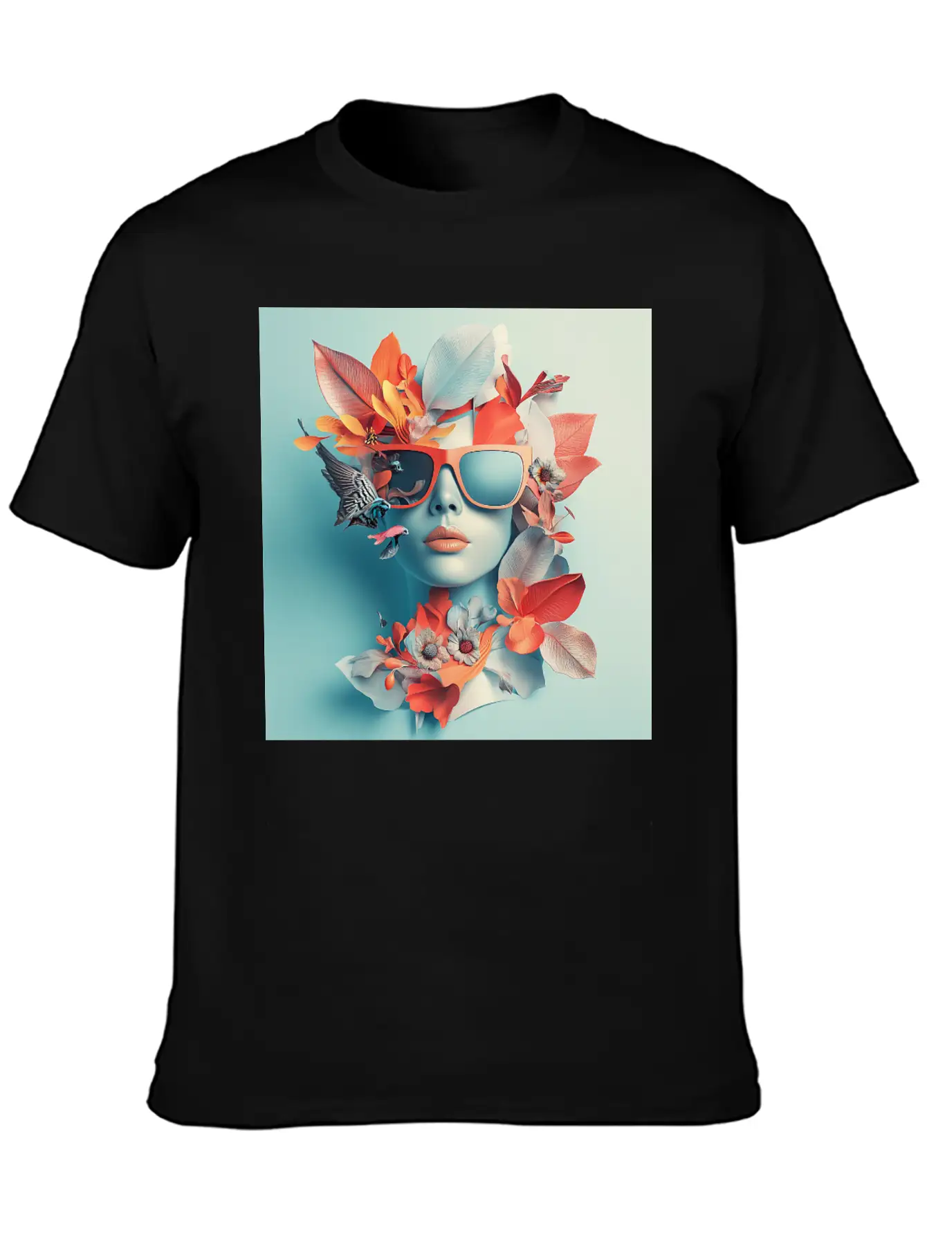 Tropical Sunglass Bloom Stylish Everyday T-Shirt – Unisex Basic Cotton Tee