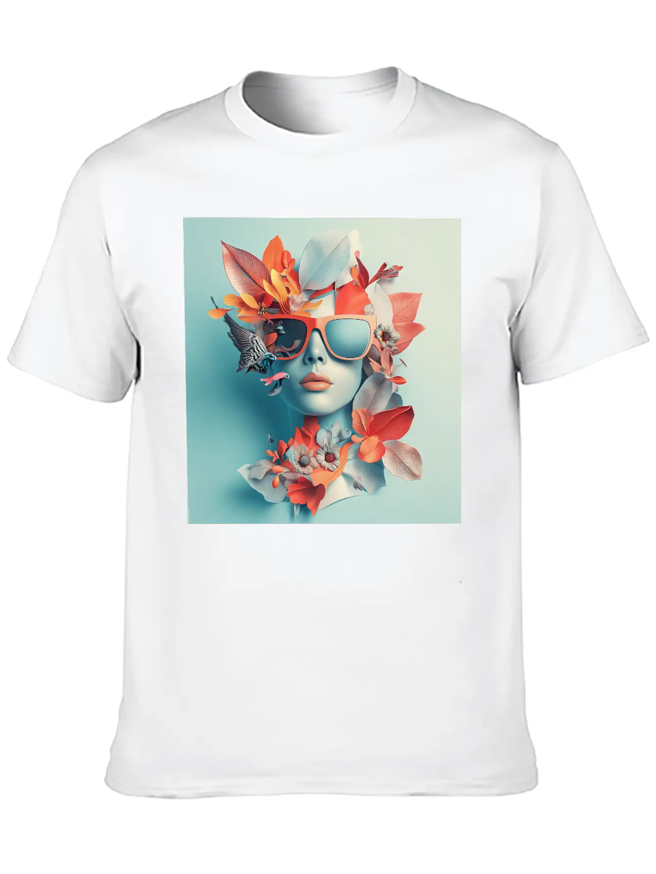 Tropical Sunglass Bloom Stylish Everyday T-Shirt – Unisex Basic Cotton Tee
