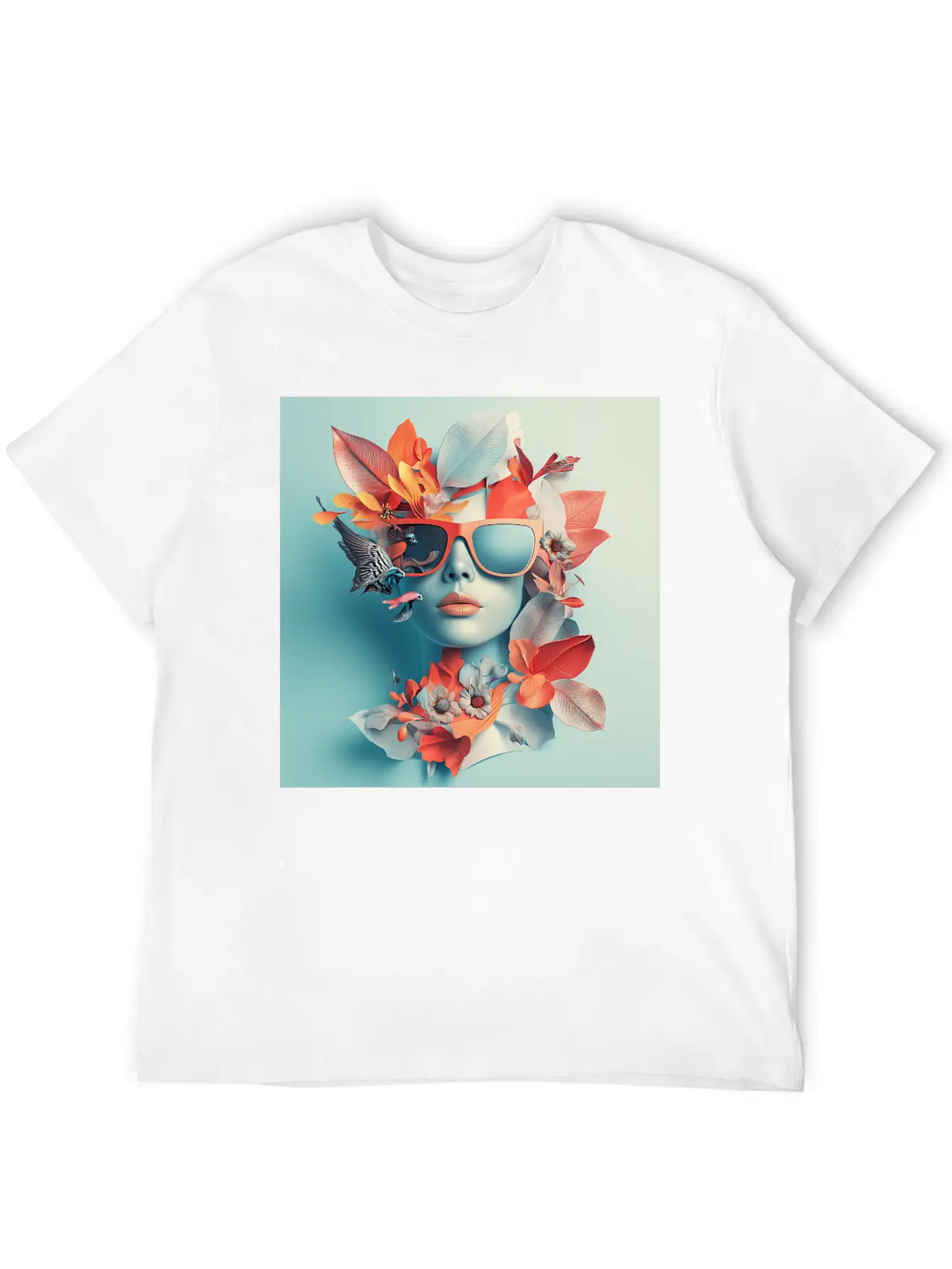 Tropical Sunglass Bloom Stylish Everyday T-Shirt – Unisex Basic Cotton Tee