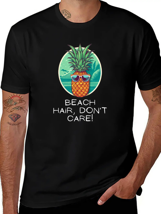 TropicPineapple Beachwear - Beach Hair, Don't Care Unisex Casual T-Shirt – Clean Design For Daily Comfort