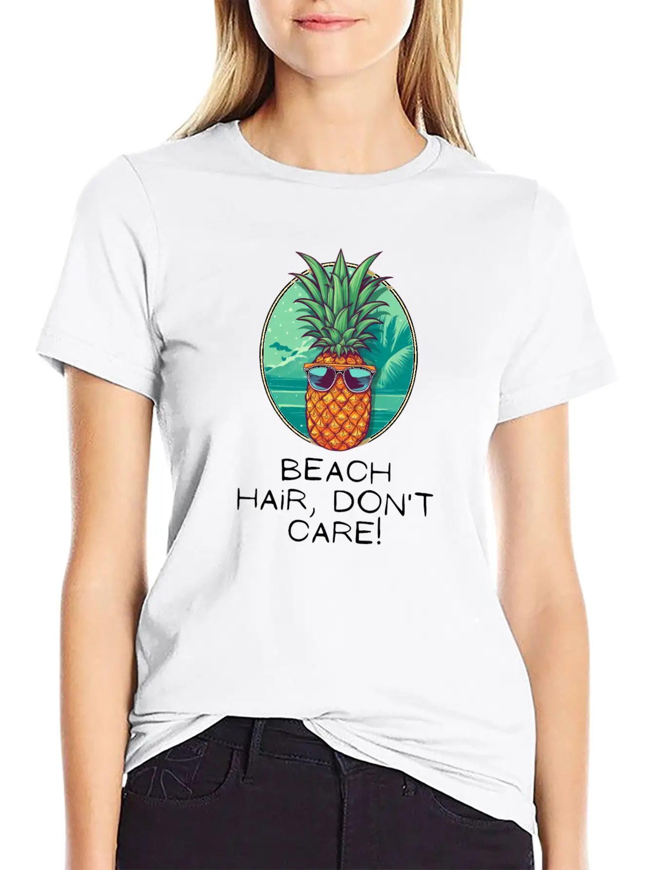TropicPineapple Beachwear - Beach Hair, Don't Care Unisex Casual T-Shirt – Clean Design For Daily Comfort