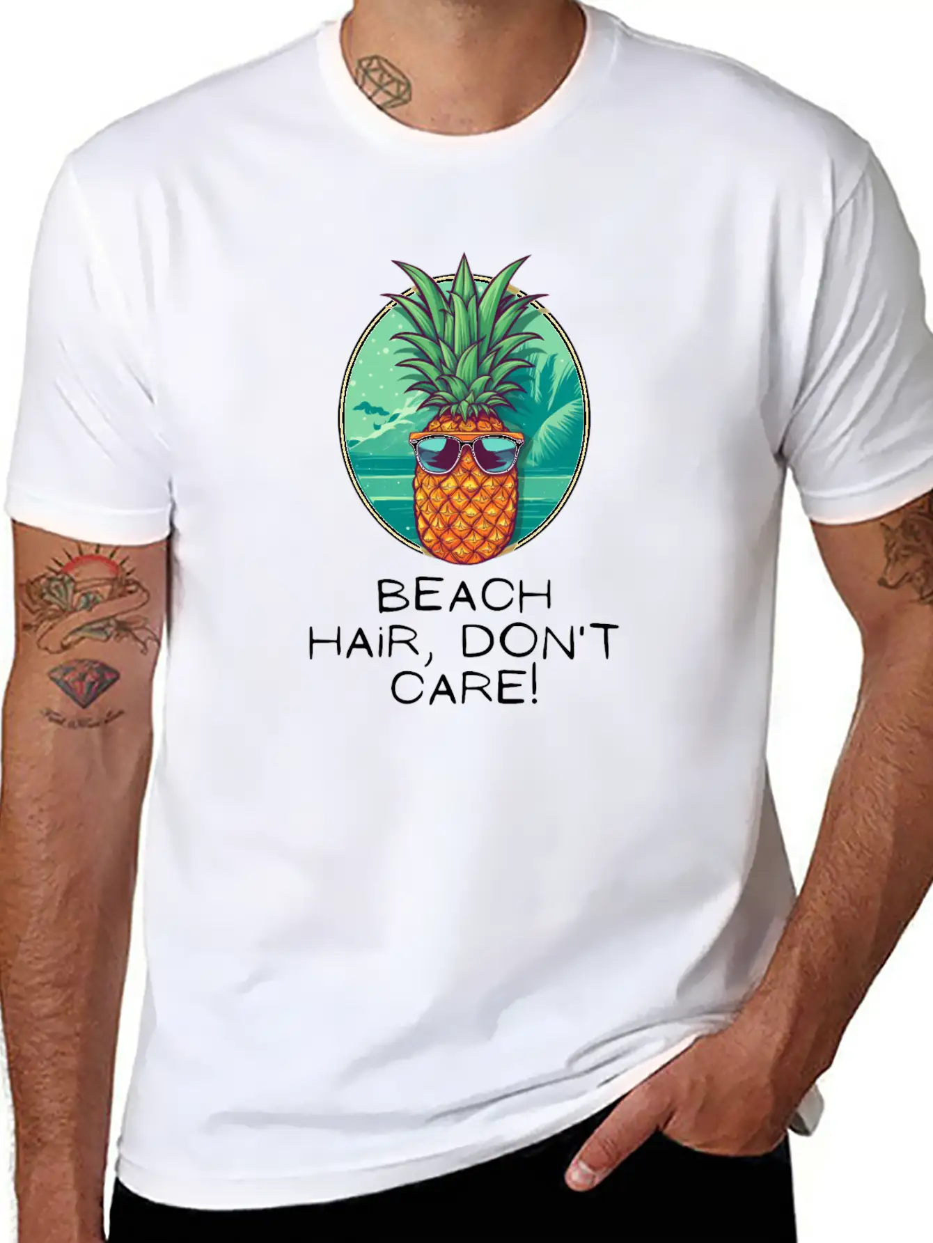 TropicPineapple Beachwear - Beach Hair, Don't Care Unisex Casual T-Shirt – Clean Design For Daily Comfort