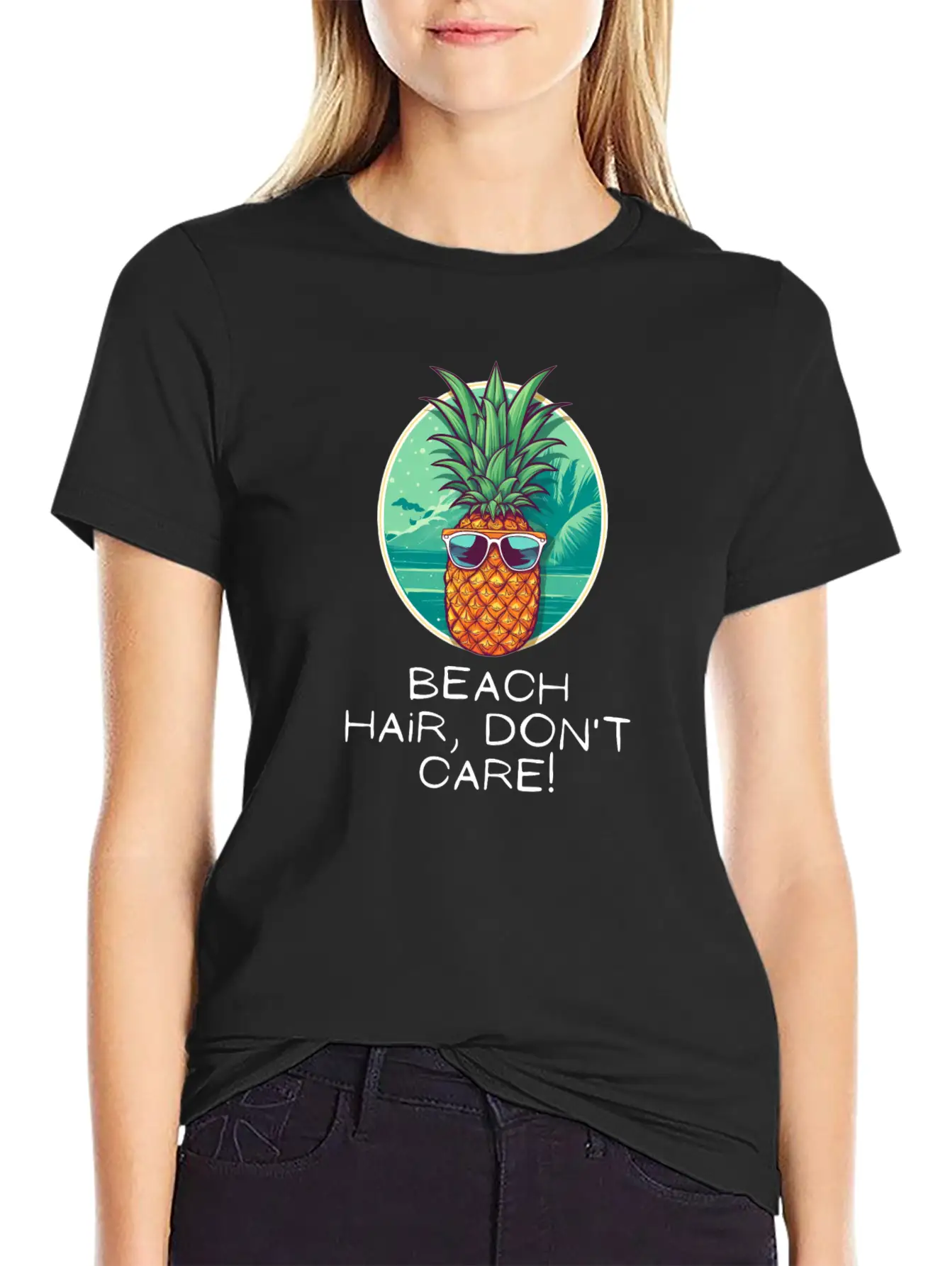 TropicPineapple Beachwear - Beach Hair, Don't Care Unisex Casual T-Shirt – Clean Design For Daily Comfort