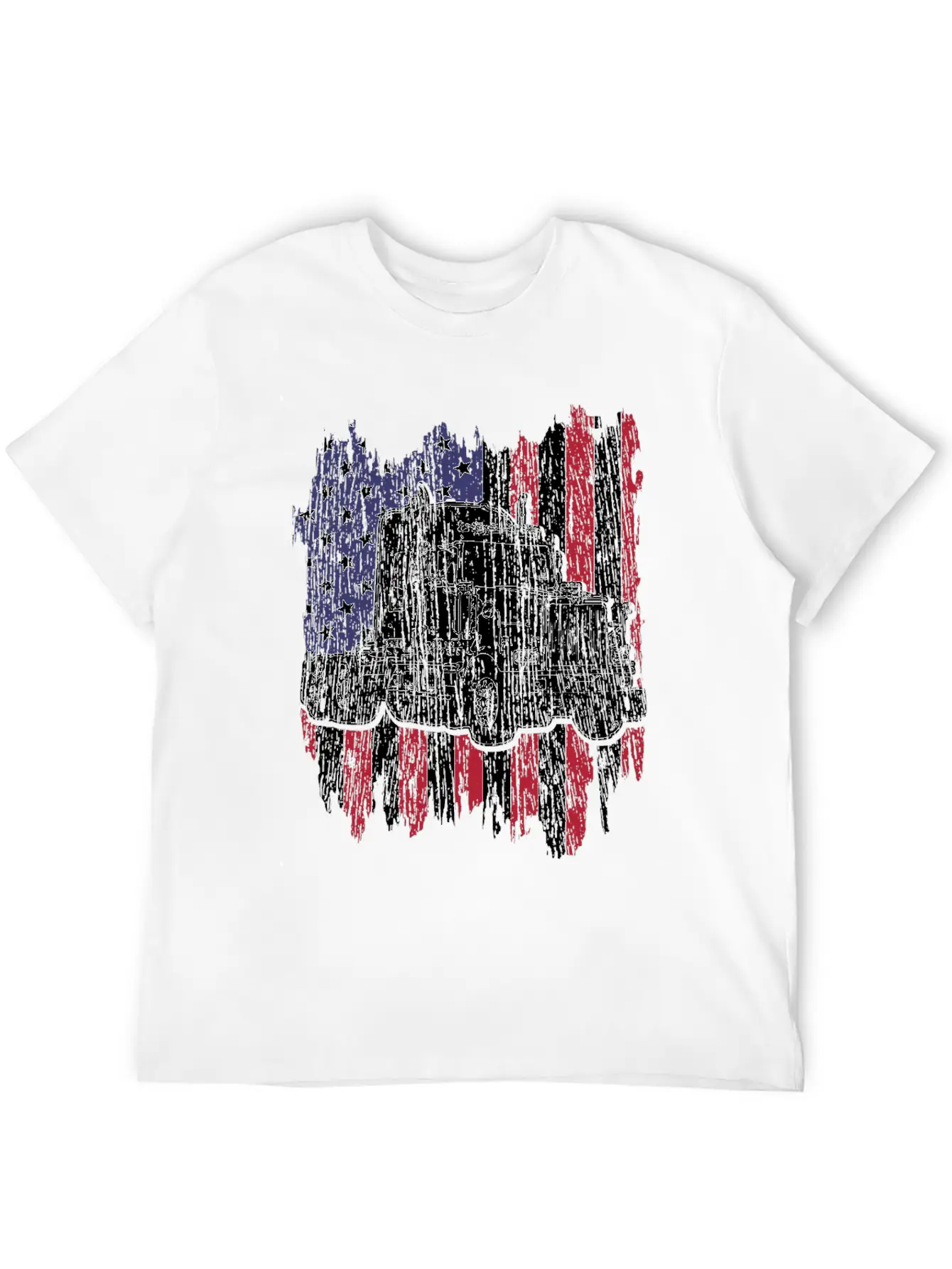 Truck Driver American Flag Patriotic Trucker Gift Basic Graphic T-Shirt – Daily Comfort In Soft Cotton