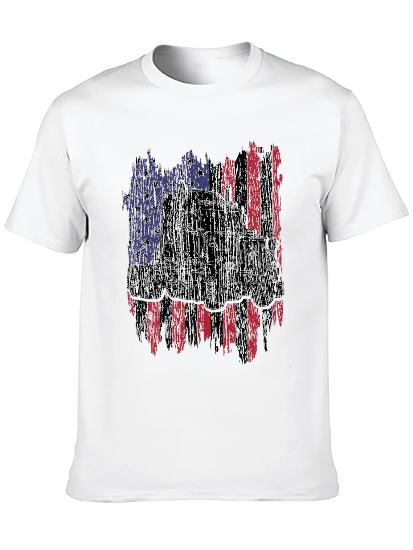 Truck Driver American Flag Patriotic Trucker Gift Basic Graphic T-Shirt – Daily Comfort In Soft Cotton