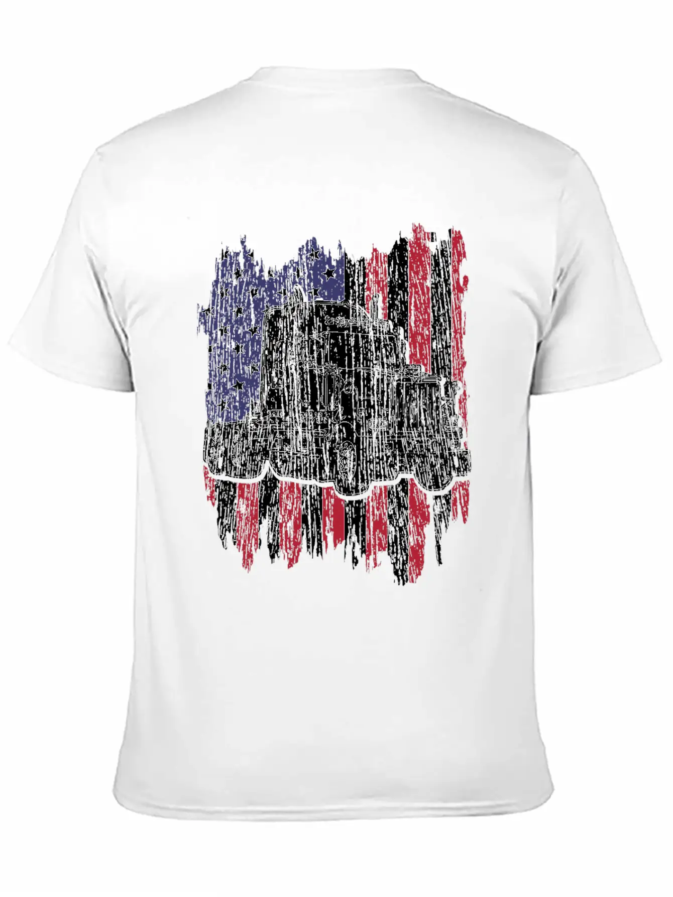 Truck Driver American Flag Patriotic Trucker Gift Basic Graphic T-Shirt – Daily Comfort In Soft Cotton