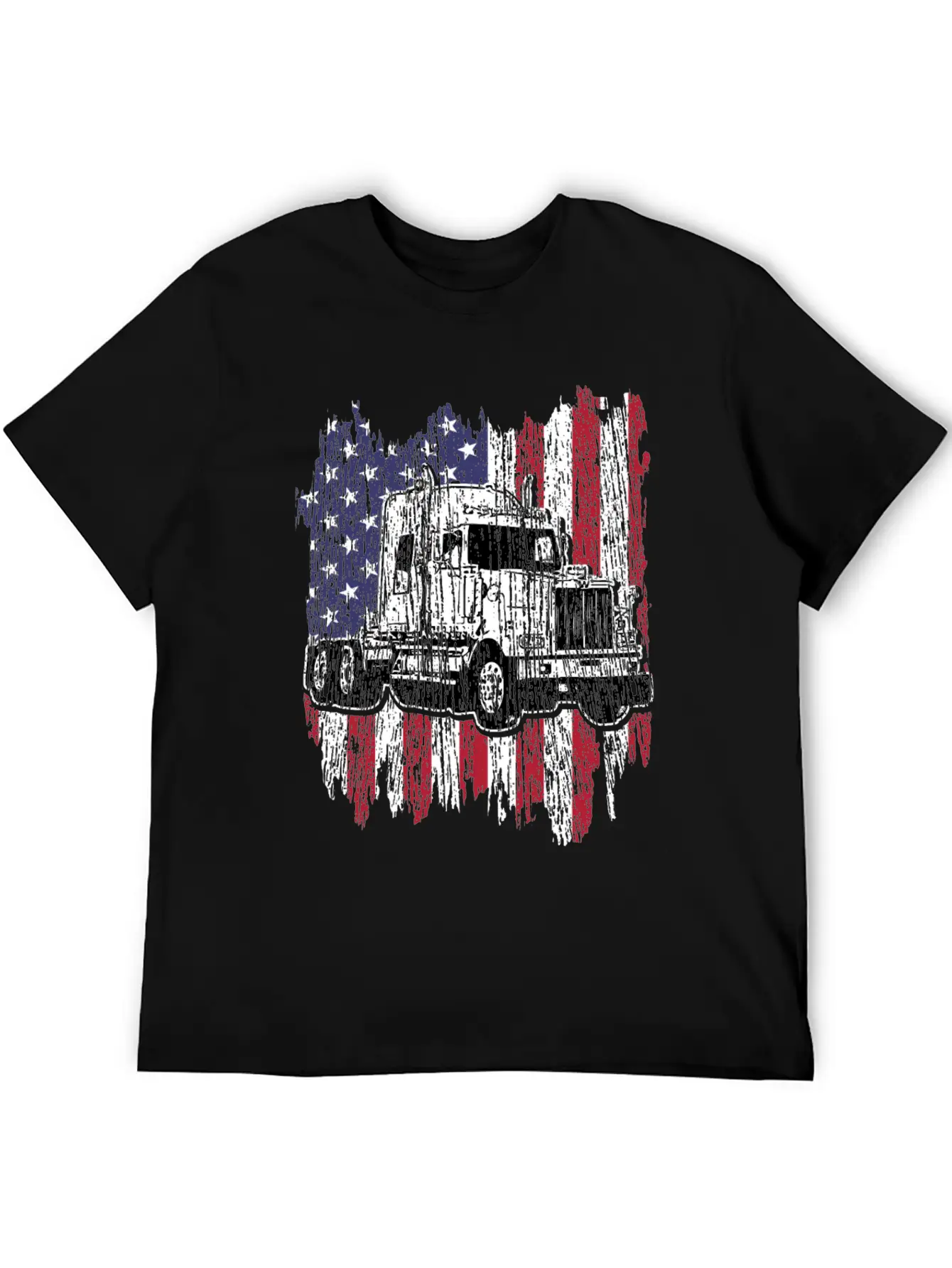 Truck Driver American Flag Patriotic Trucker Gift Basic Graphic T-Shirt – Daily Comfort In Soft Cotton