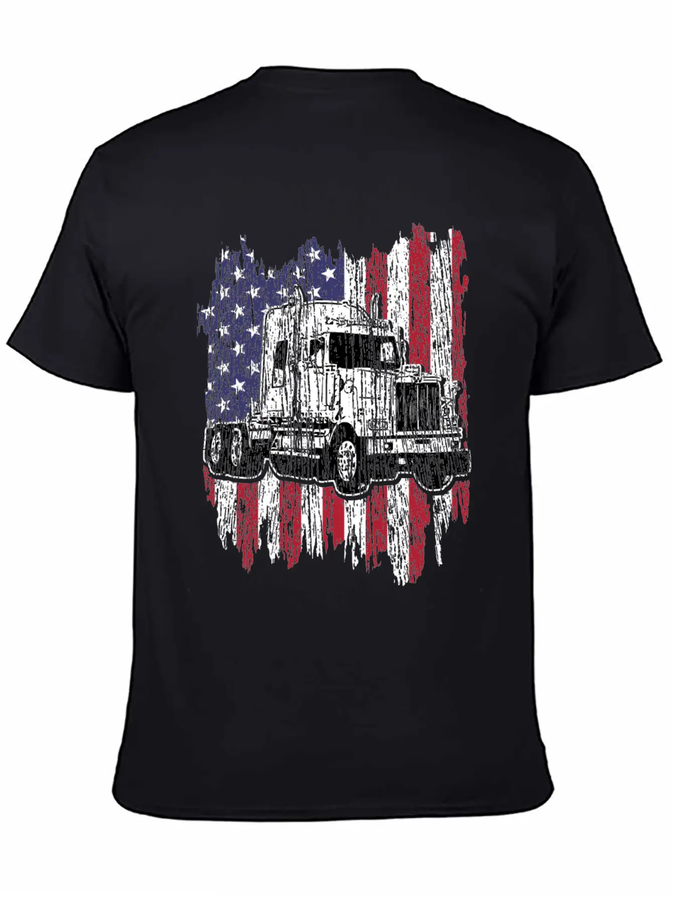 Truck Driver American Flag Patriotic Trucker Gift Basic Graphic T-Shirt – Daily Comfort In Soft Cotton