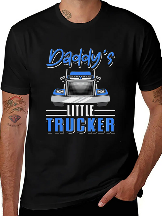 Truck Driver Kids Semi Truck Daddys Little Trucker Stylish Everyday T-Shirt – Unisex Basic Cotton Tee