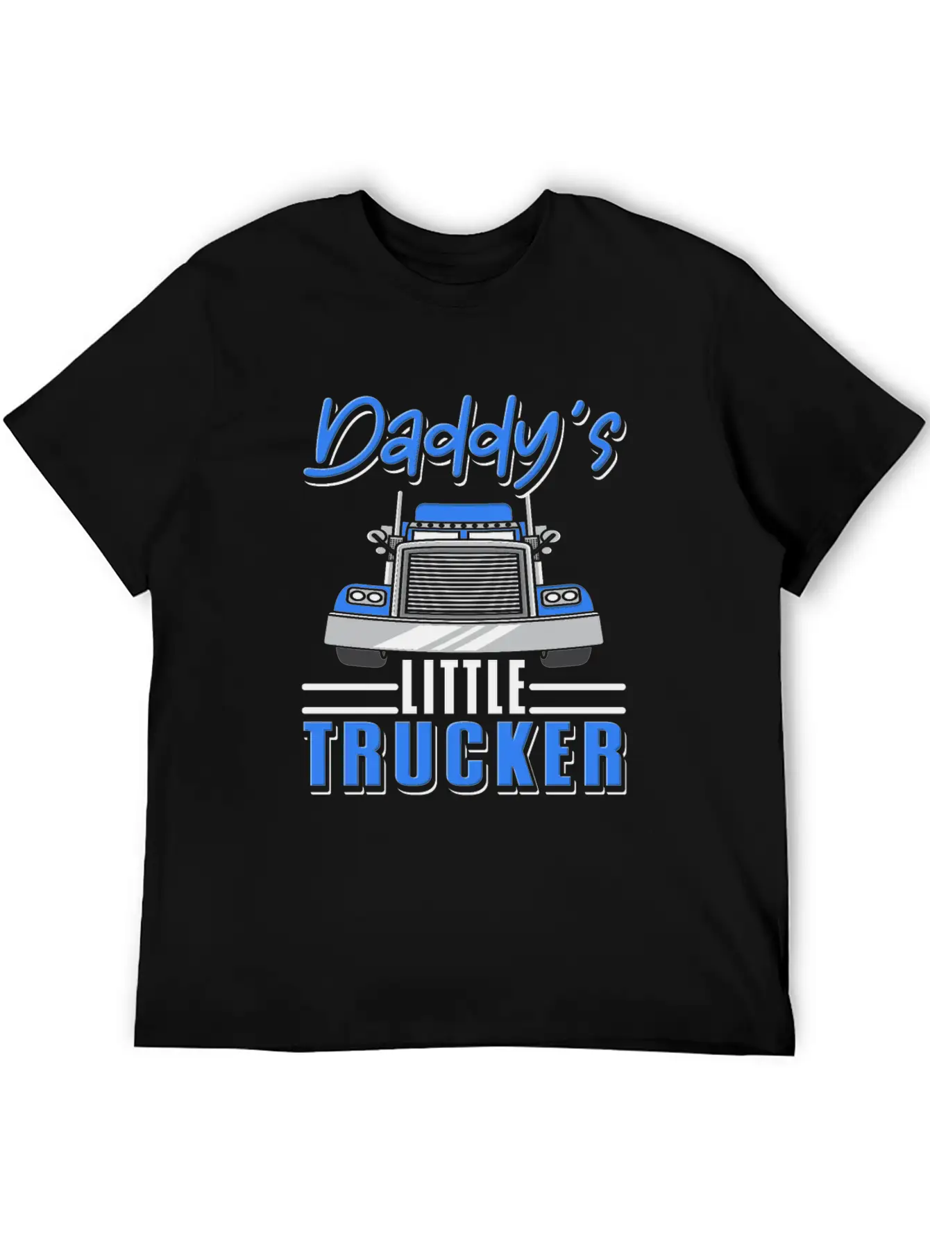 Truck Driver Kids Semi Truck Daddys Little Trucker Stylish Everyday T-Shirt – Unisex Basic Cotton Tee