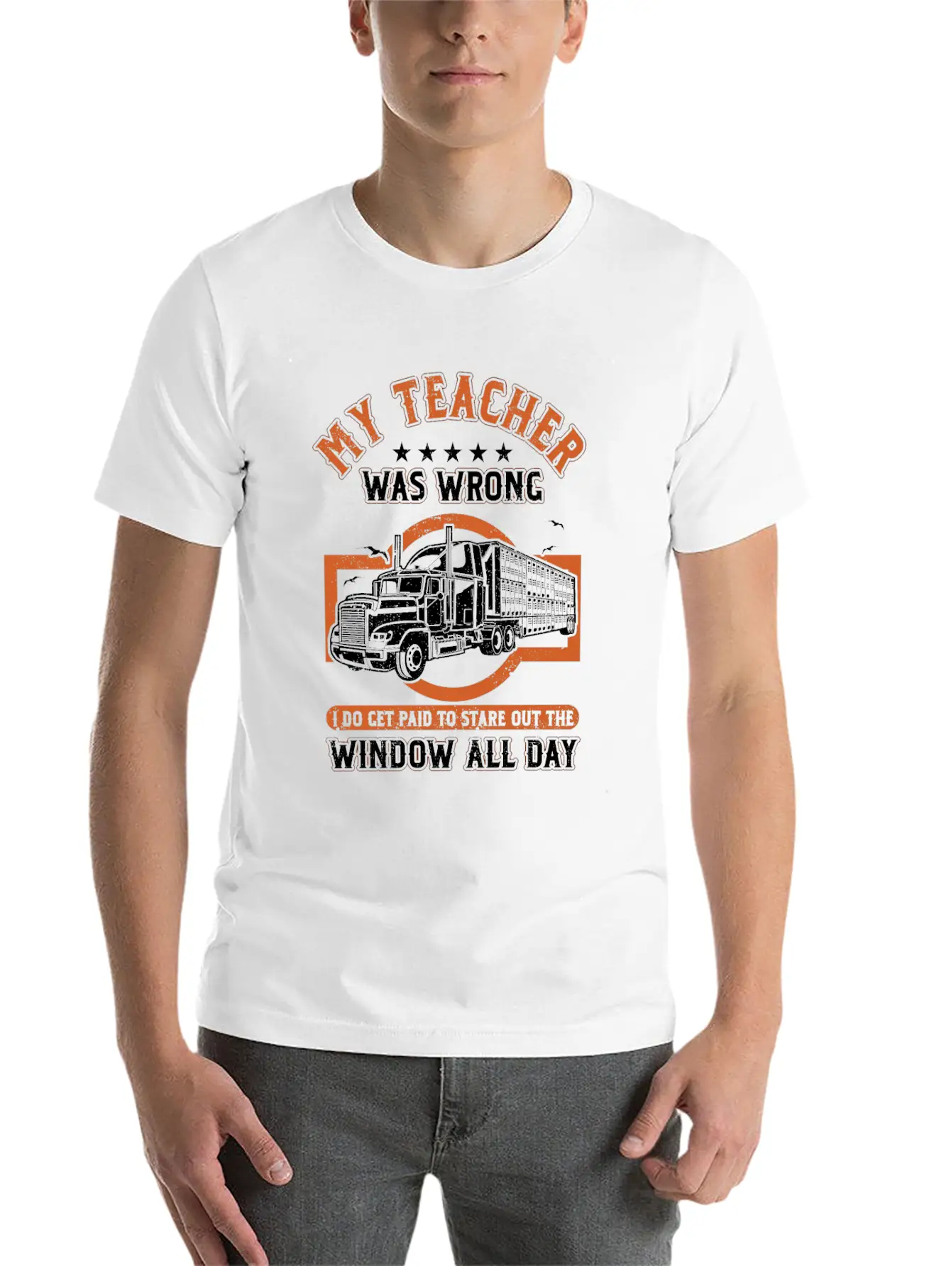 Truck Driver Trucker Profession Quotes My Teacher Unisex Casual T-Shirt – Clean Design For Daily Comfort