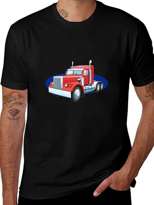 Truck Lorry Car Wagon Street Road Unisex Short Sleeve Soft Cotton T-Shirt – Casual Everyday Wear