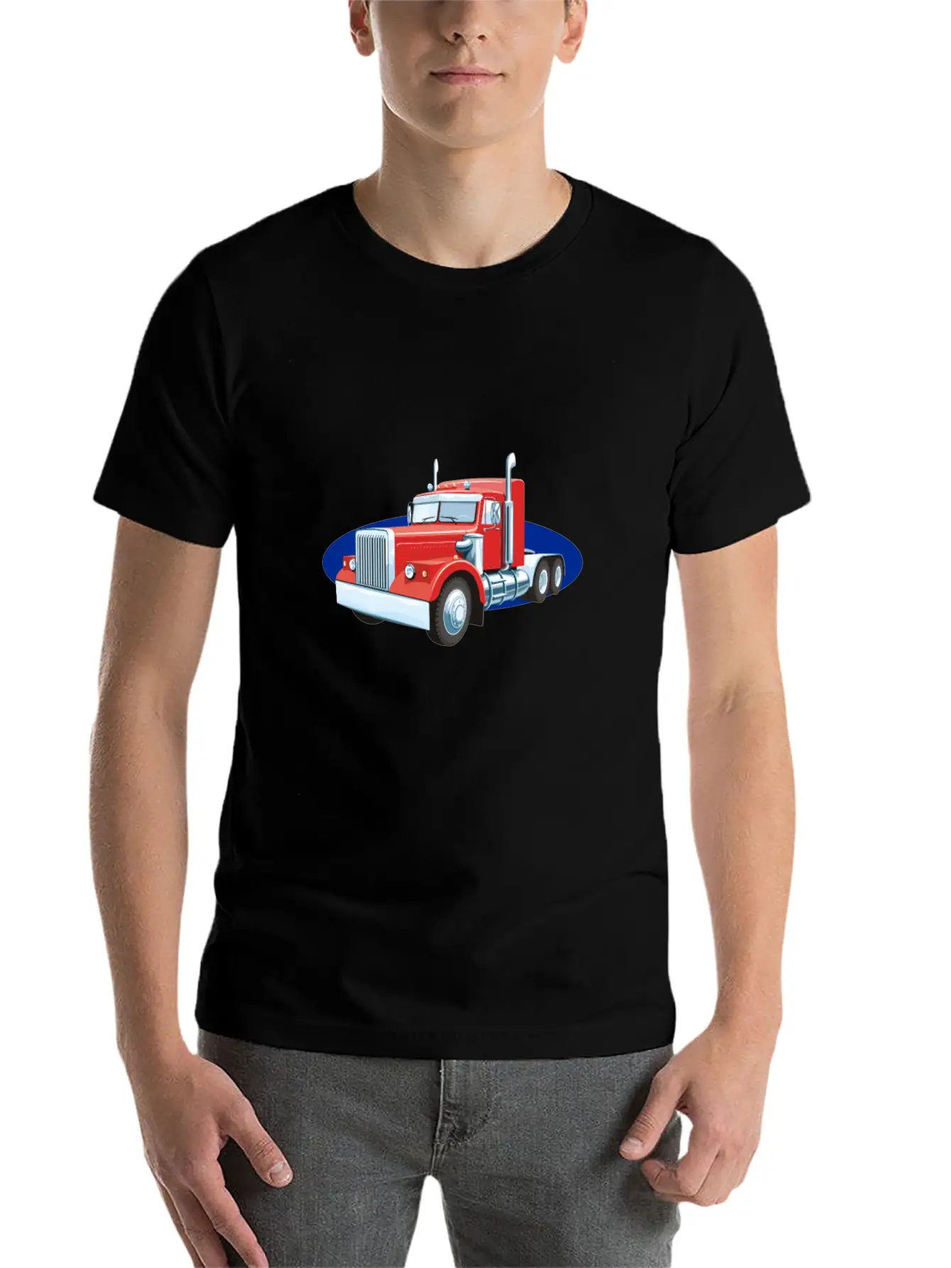 Truck Lorry Car Wagon Street Road Unisex Short Sleeve Soft Cotton T-Shirt – Casual Everyday Wear