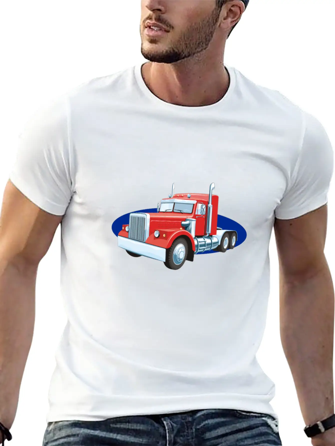 Truck Lorry Car Wagon Street Road Unisex Short Sleeve Soft Cotton T-Shirt – Casual Everyday Wear