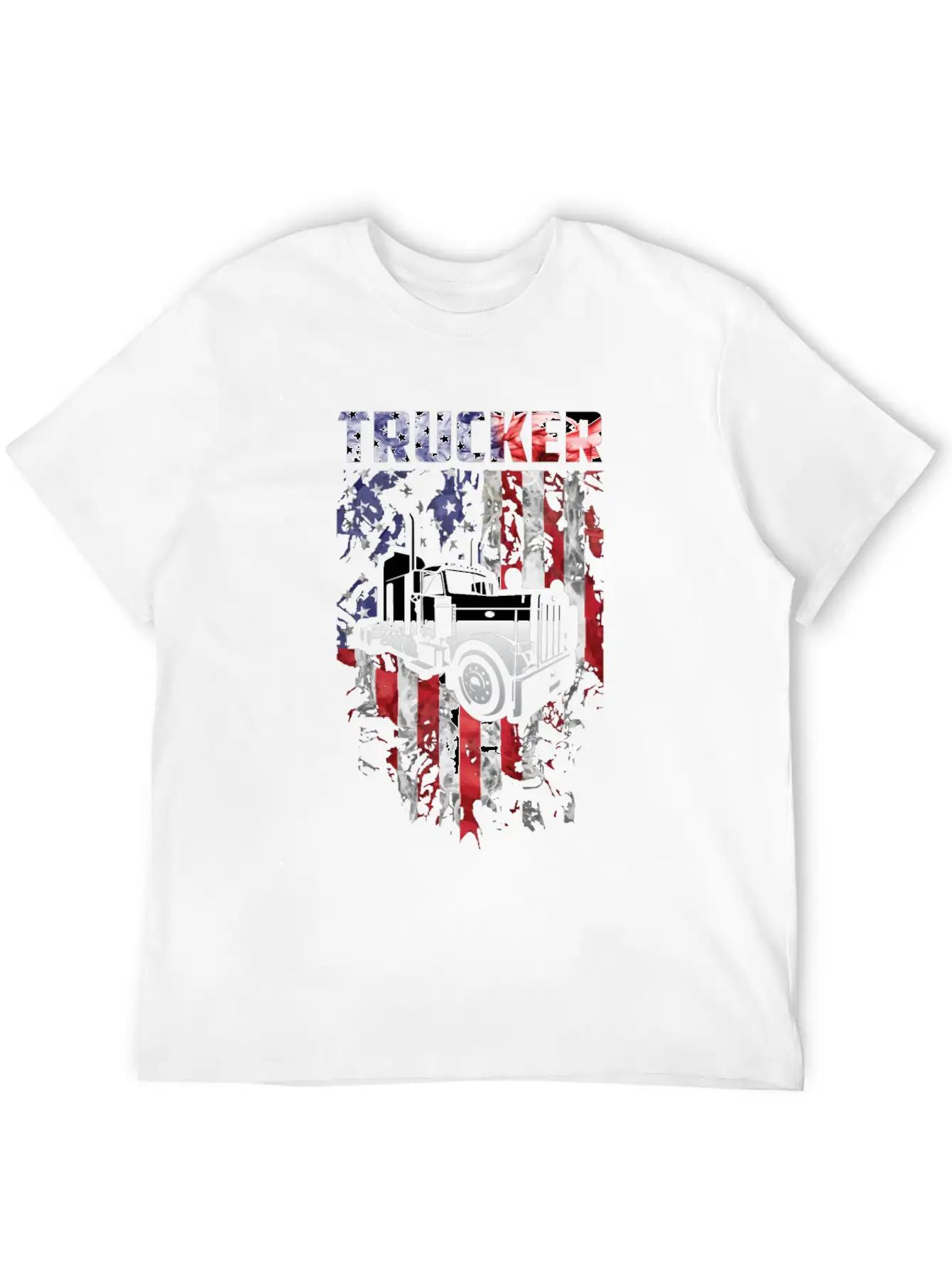 Trucker American Flag Truck Driver Stylish Everyday T-Shirt – Unisex Basic Cotton Tee
