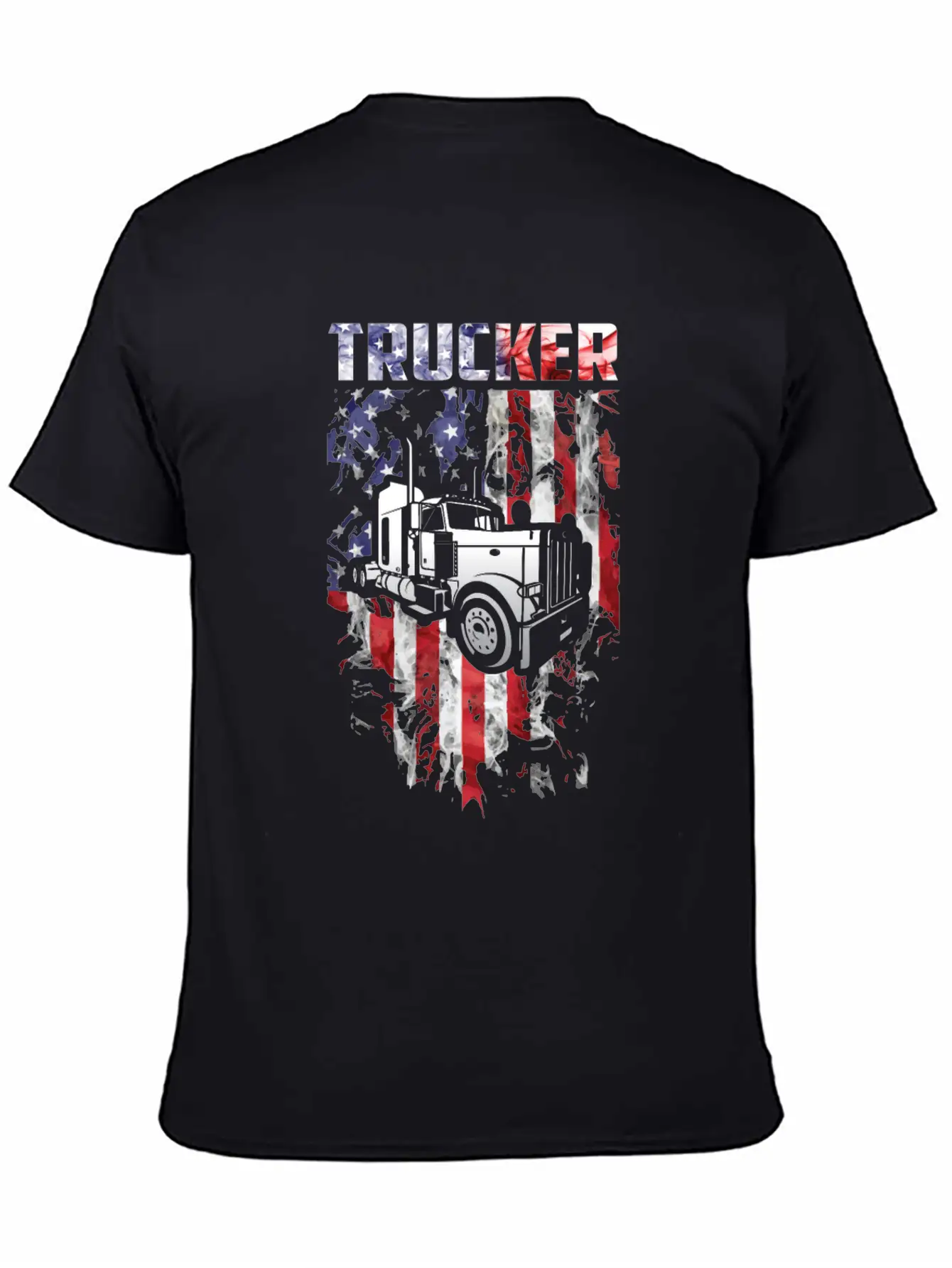Trucker American Flag Truck Driver Stylish Everyday T-Shirt – Unisex Basic Cotton Tee