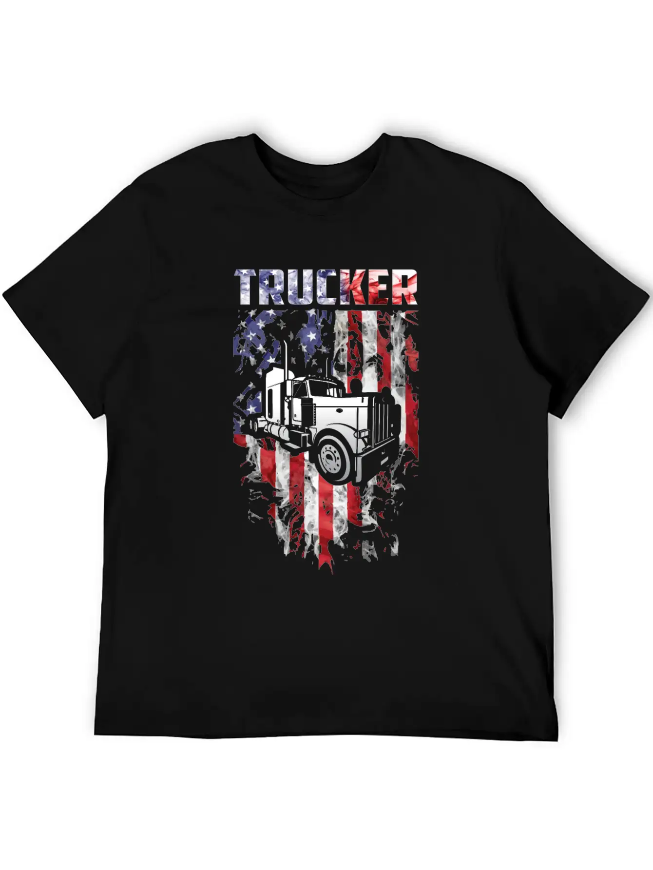 Trucker American Flag Truck Driver Stylish Everyday T-Shirt – Unisex Basic Cotton Tee