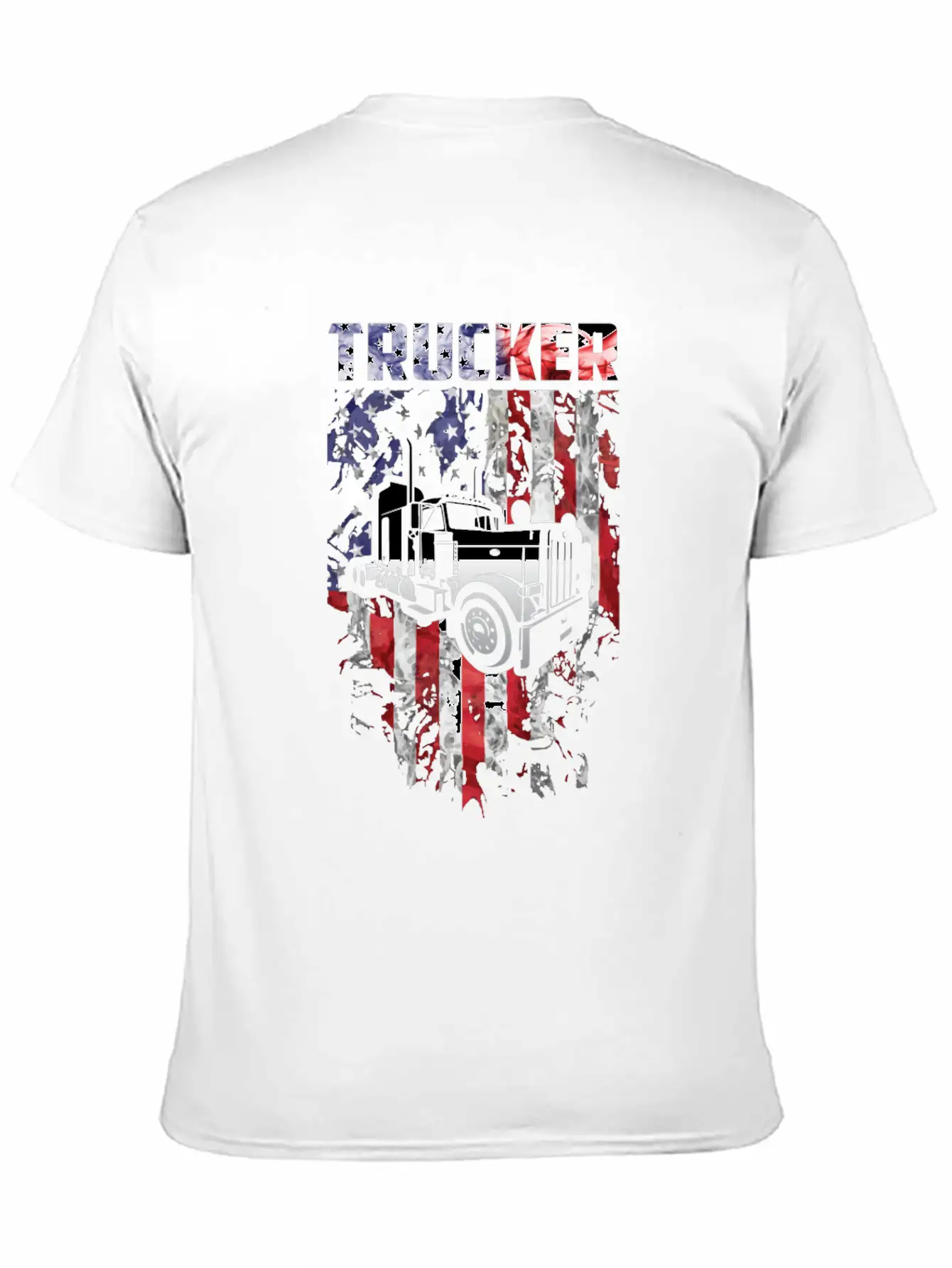 Trucker American Flag Truck Driver Stylish Everyday T-Shirt – Unisex Basic Cotton Tee