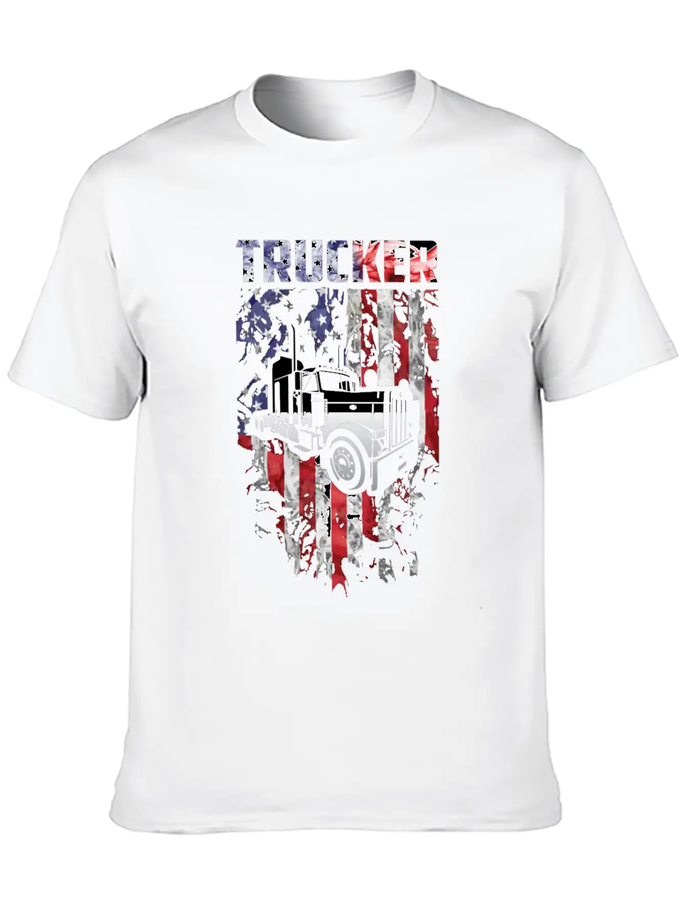 Trucker American Flag Truck Driver Stylish Everyday T-Shirt – Unisex Basic Cotton Tee