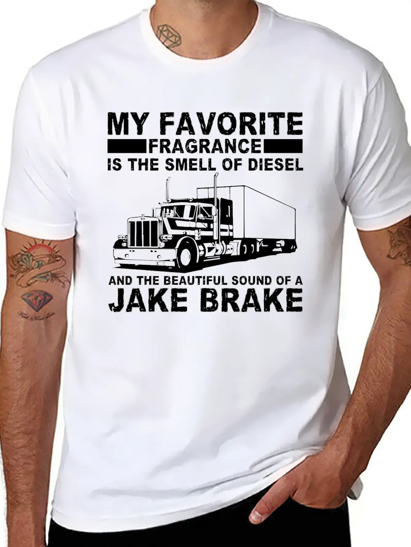 Trucker Truck Diesel Job Drive Stylish Everyday T-Shirt – Unisex Basic Cotton Tee