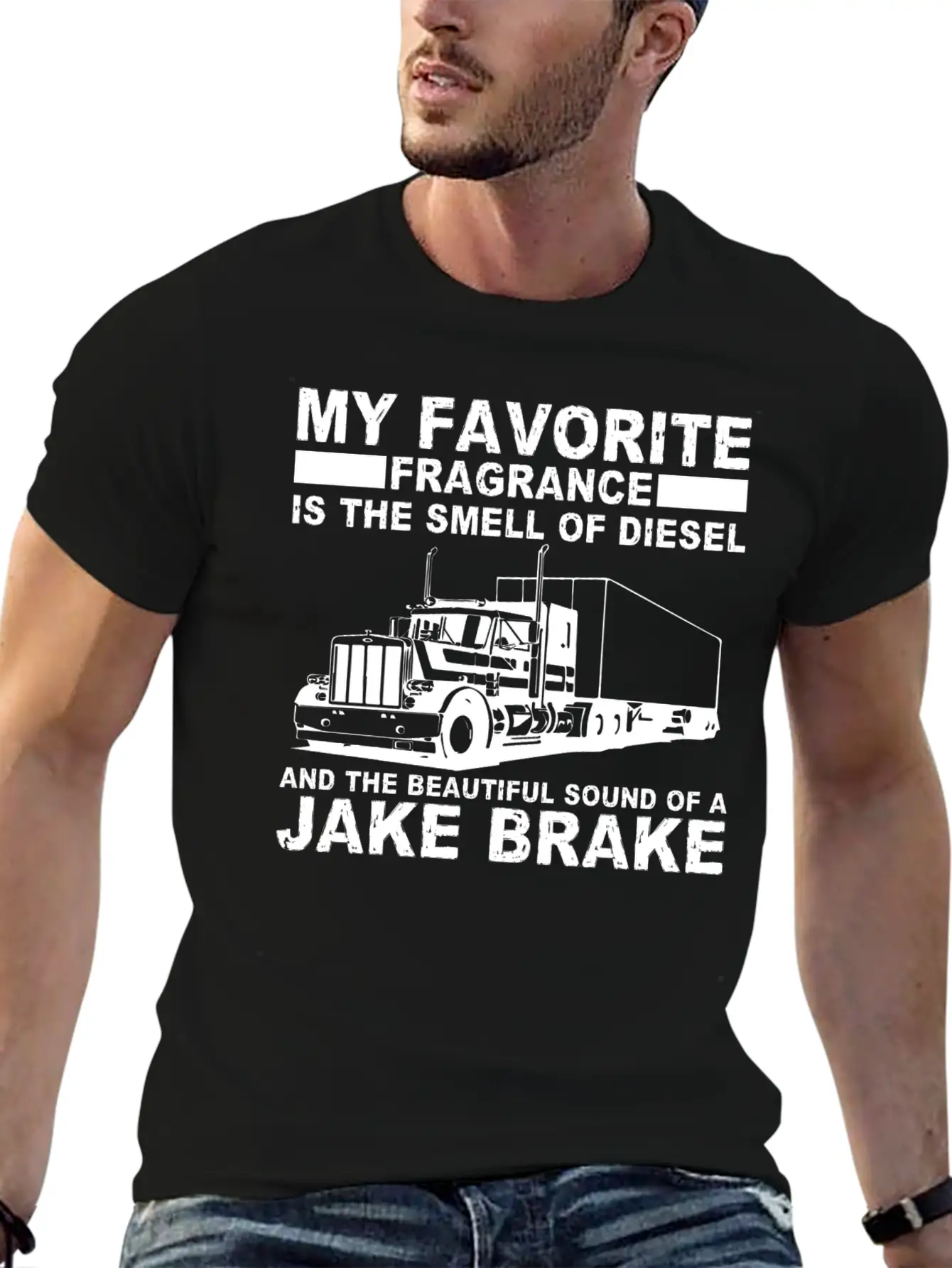 Trucker Truck Diesel Job Drive Stylish Everyday T-Shirt – Unisex Basic Cotton Tee