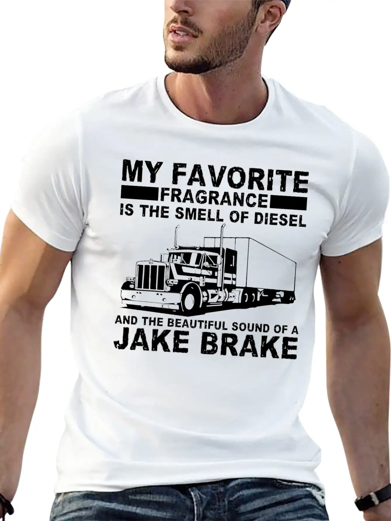 Trucker Truck Diesel Job Drive Stylish Everyday T-Shirt – Unisex Basic Cotton Tee