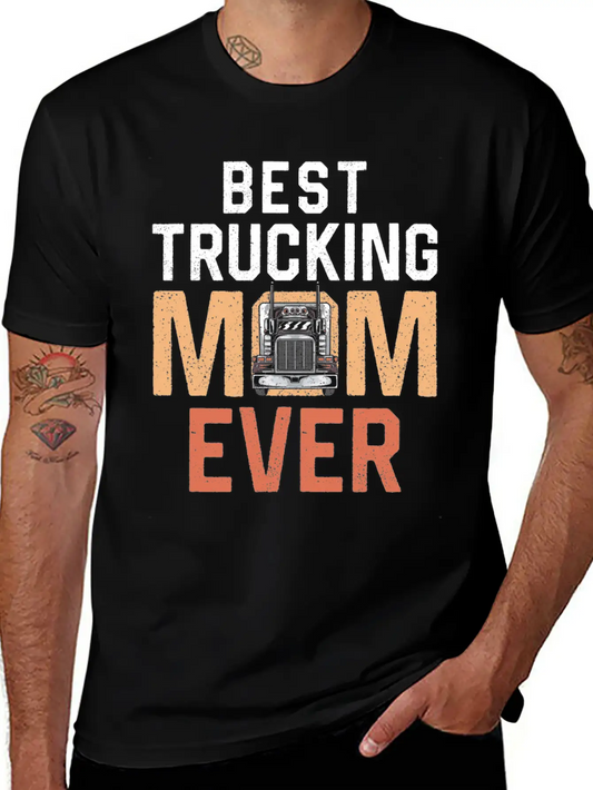 Trucker Truck Driver Mom Mother Timeless Short Sleeve Tee – Comfy And Minimalist Design