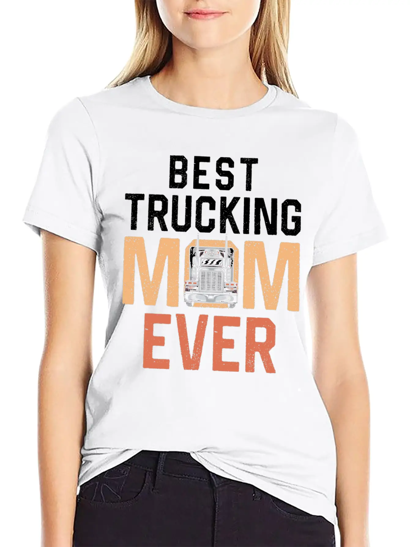 Trucker Truck Driver Mom Mother Timeless Short Sleeve Tee – Comfy And Minimalist Design