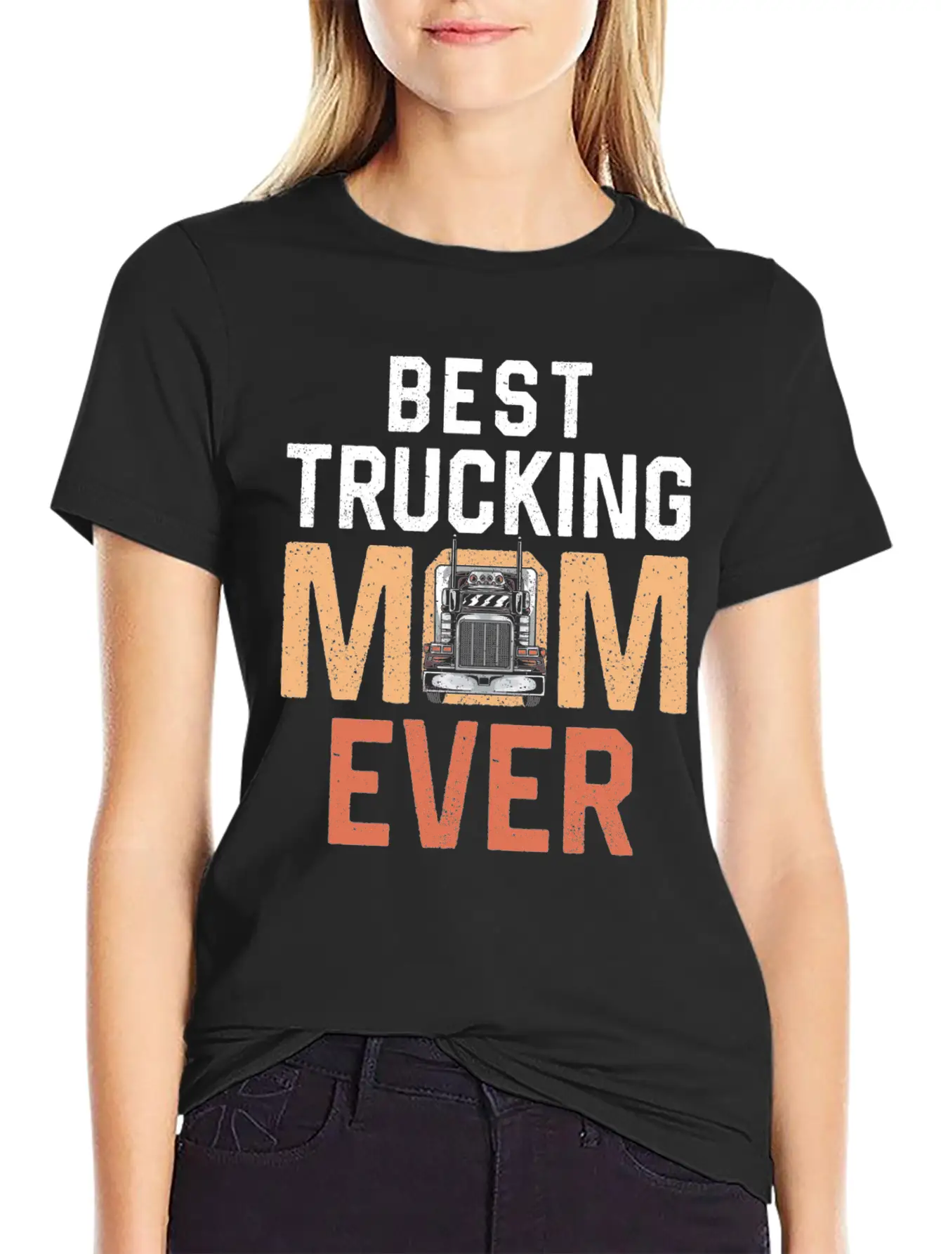 Trucker Truck Driver Mom Mother Timeless Short Sleeve Tee – Comfy And Minimalist Design