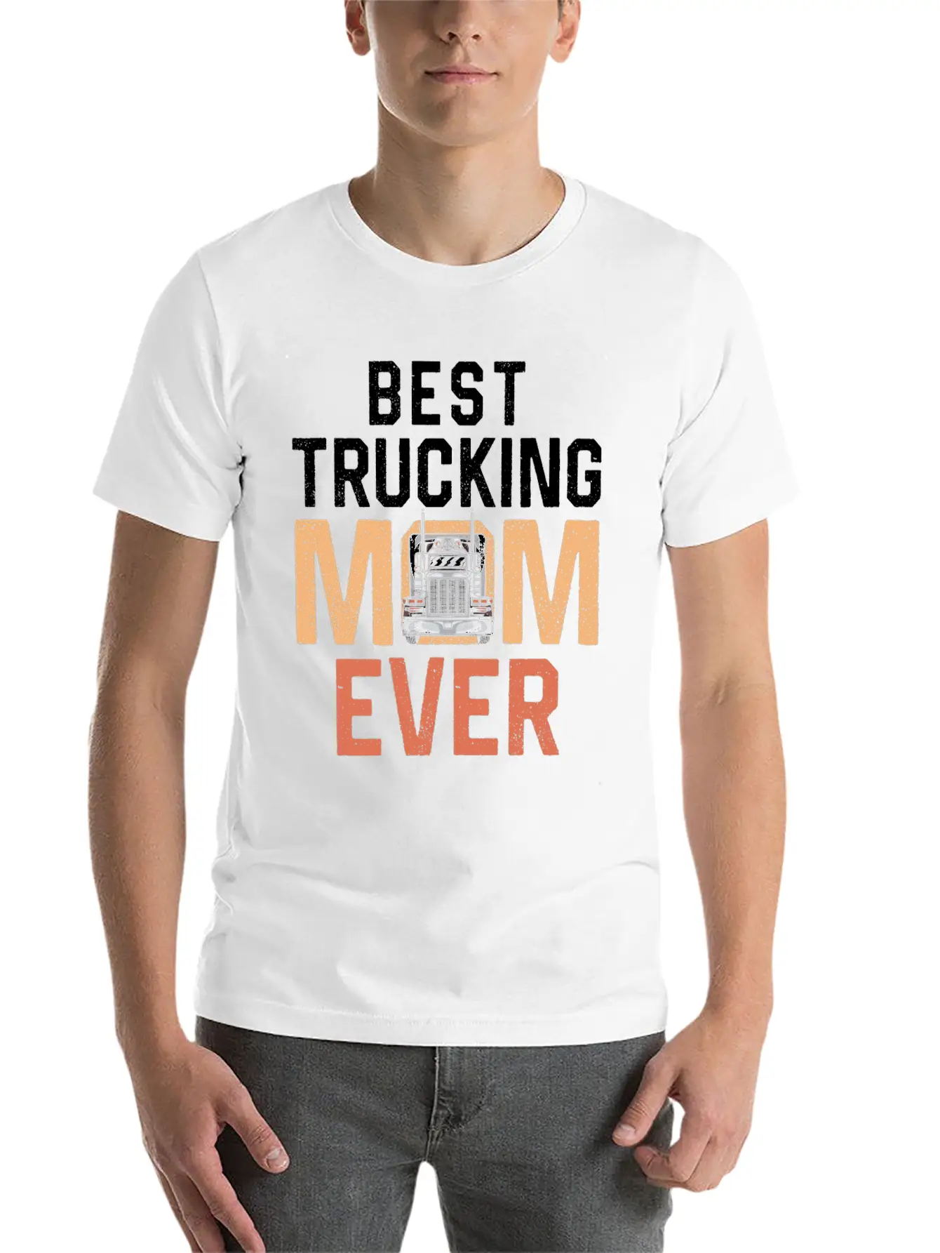 Trucker Truck Driver Mom Mother Timeless Short Sleeve Tee – Comfy And Minimalist Design