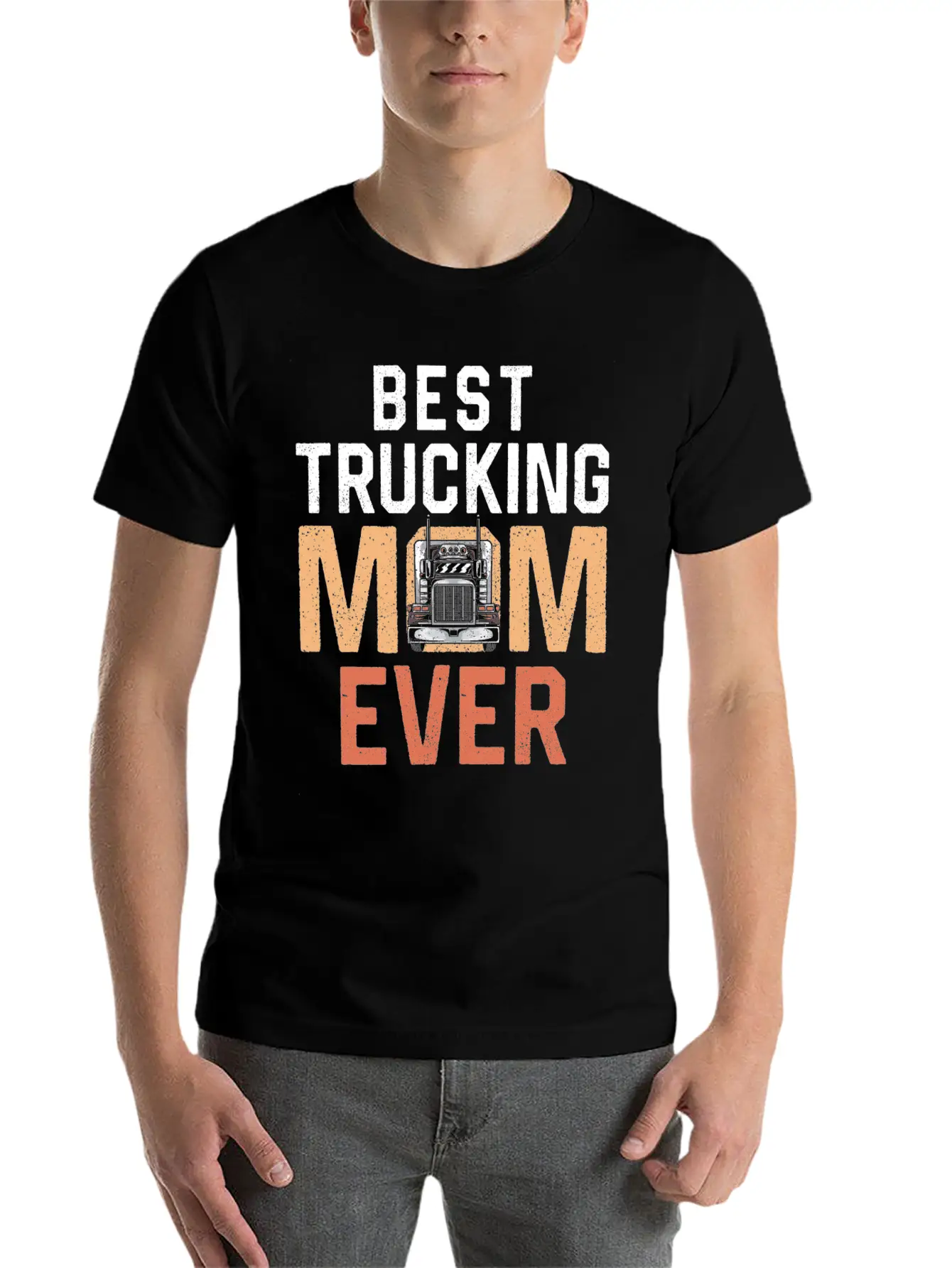 Trucker Truck Driver Mom Mother Timeless Short Sleeve Tee – Comfy And Minimalist Design